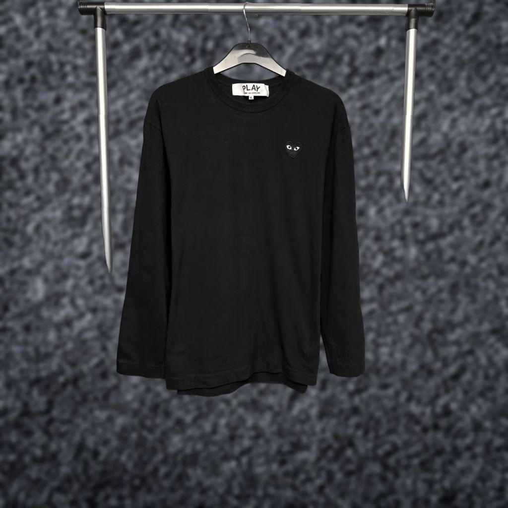 Comme des Garcons Girl Play Comme des Garcons Long Sleeve T-Shirt Heart XL Women's Black Cotton Shirt Size XL / US 12-14 / IT 48-50 - 1 Thumbnail