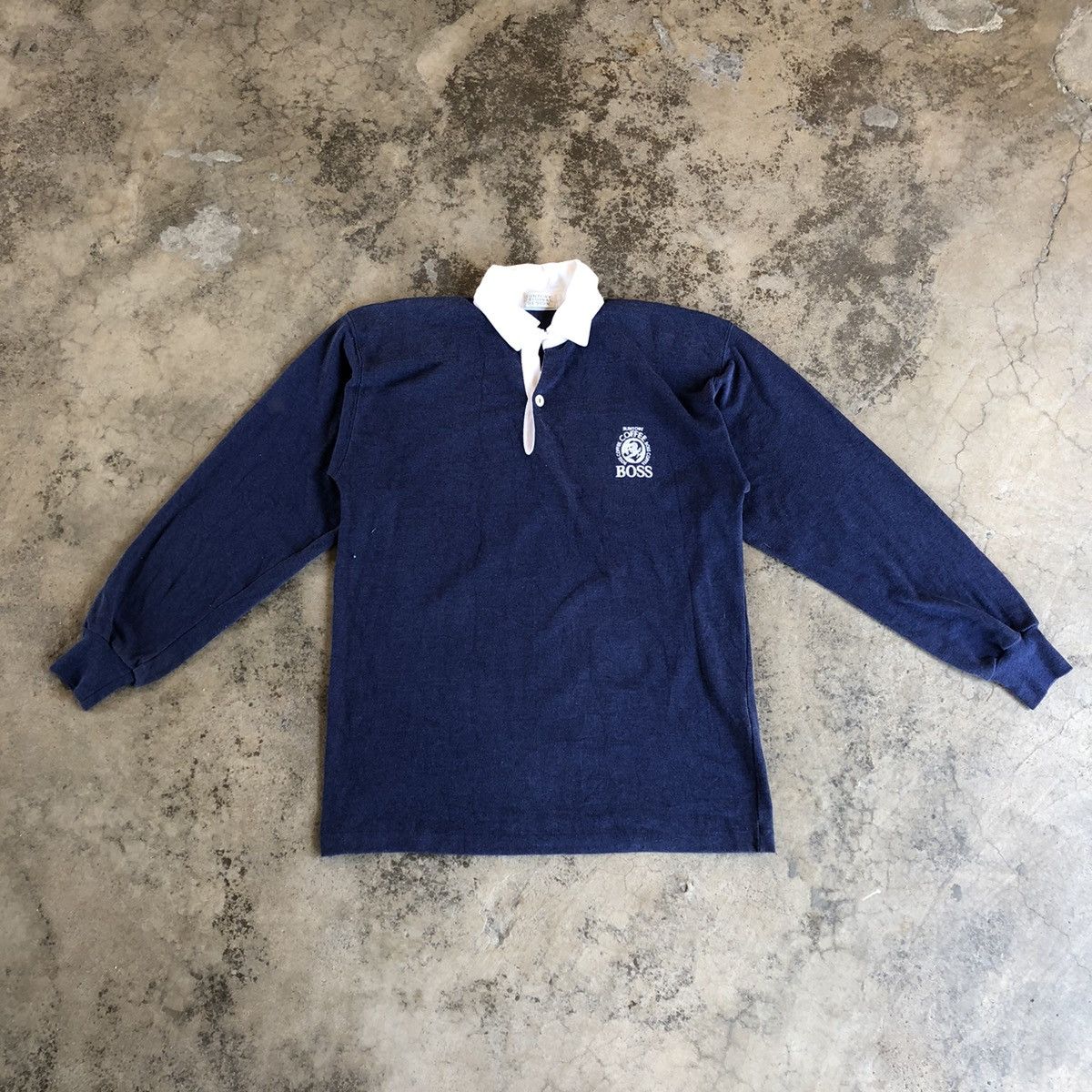 🔥Rare🔥Suntory Boss Coffee Embroidered Logo Polo Rugby Shirts