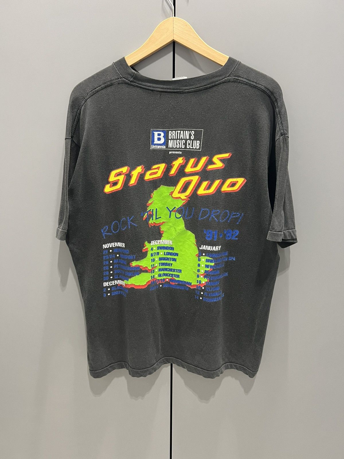Band Tees Status Quo Vintage 1992 Rock'Til You Drop Rock Band Tour Size US XL / EU 56 / 4 - 13 Thumbnail
