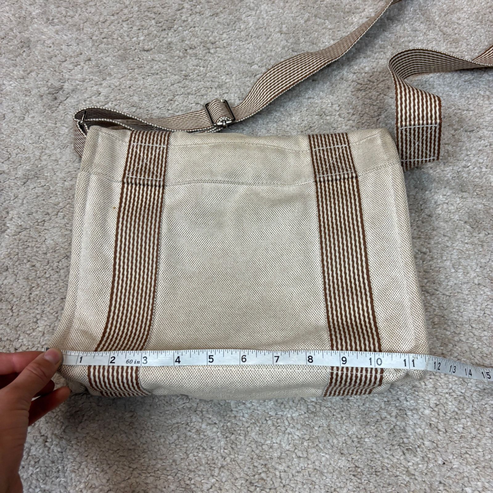 Hermes Hermes White Fourre Tout Besace PM Canvas Shoulder Bag Size ONE SIZE - 15 Thumbnail
