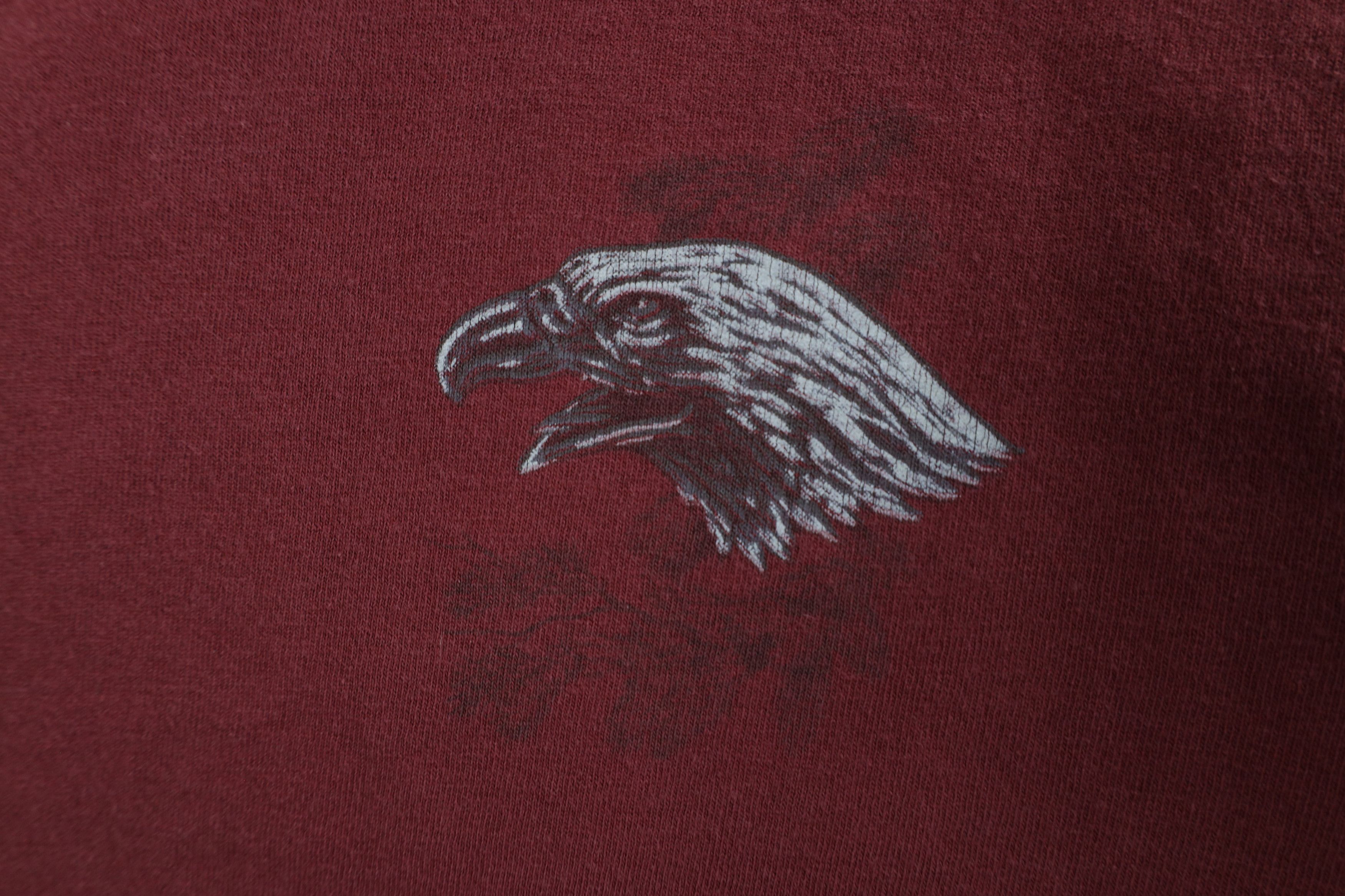 Vintage Vintage 90s Streetwear Nature Eagle Short Sleeve T-Shirt Red Size US L / EU 52-54 / 3 - 4 Thumbnail
