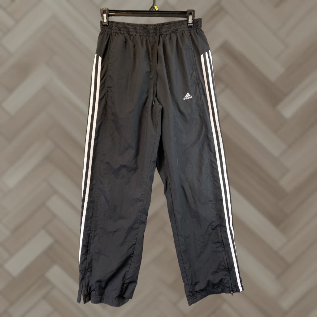 Adidas Adidas Track Pants Adult Medium Black/White 3-Stripe Drawstring Regular Fit Mens Size US 31 - 1 Thumbnail