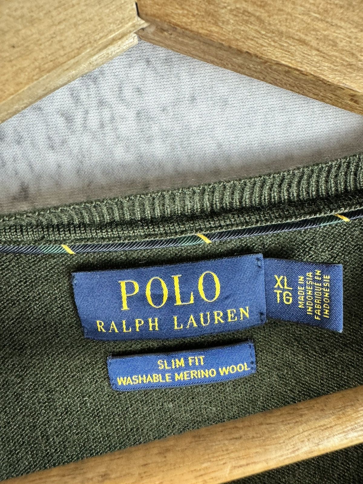 Polo Ralph Lauren Polo Ralph Lauren Green Luxury Sweater Merino Wool Slim Fit Size US XL / EU 56 / 4 - 3 Thumbnail