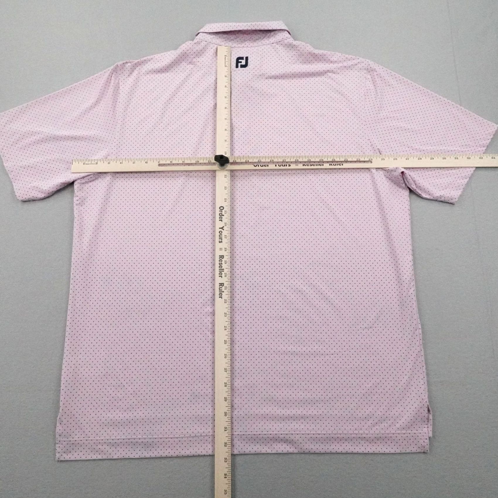 Footjoy FootJoy Polo Shirt Mens 2XL XXL Pink White Polka Dot Golf Performance Stretch Size US XXL / EU 58 / 5 - 4 Thumbnail