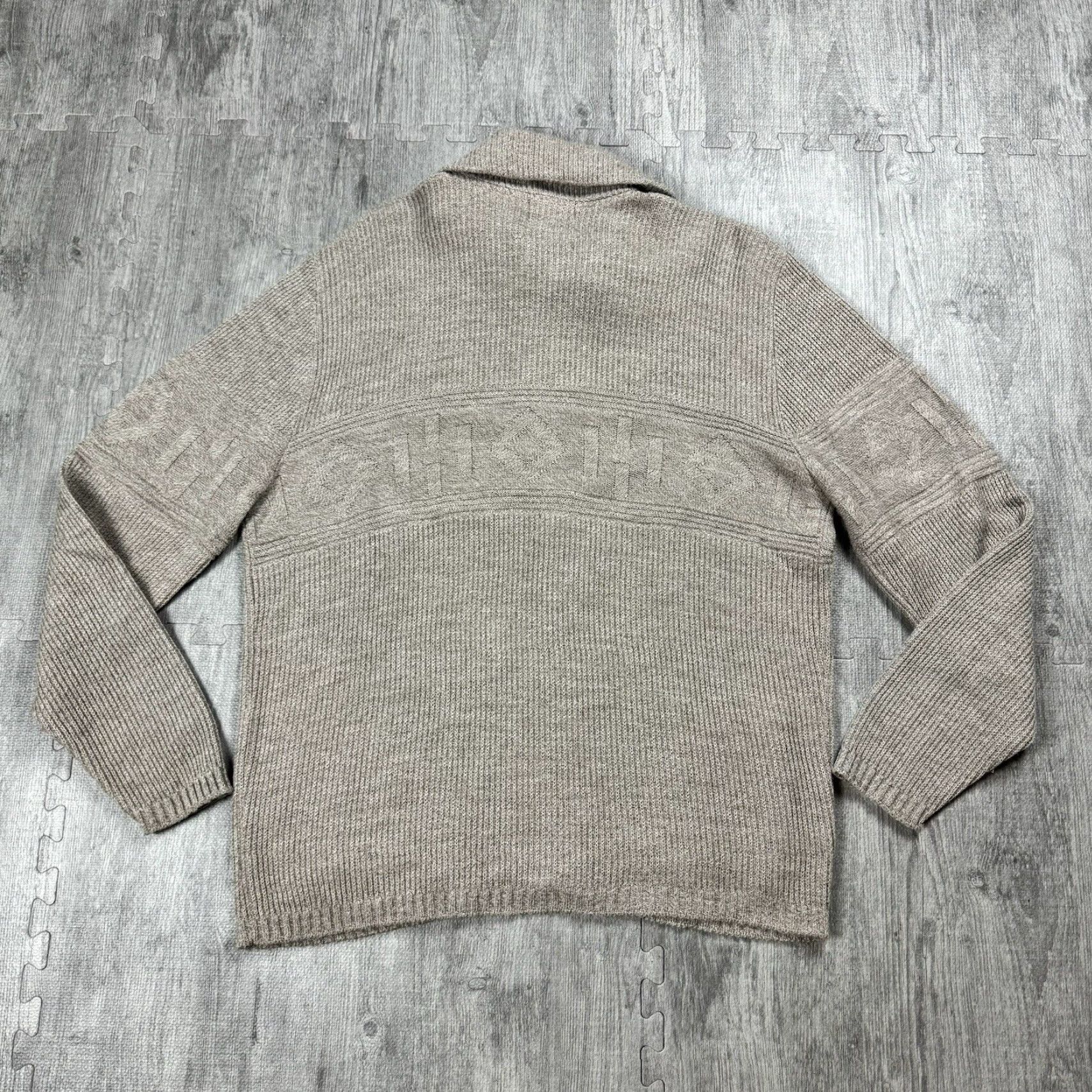 London Fog VINTAGE London Fog Full Zip Cardigan Knit Mock Neck Beige Mens XL Knit Pullover Preppy 80s USA Men's Cardigan Size US XL / EU 56 / 4 - 5 Thumbnail