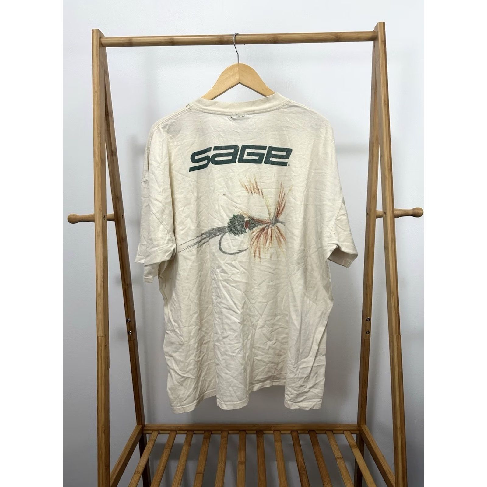 Thrasher VTG Sage Fly Fishing Lure Worn Thrashed Distressed Cotton T-Shirt 2XL USA Size US XXL / EU 58 / 5 - 2 Thumbnail
