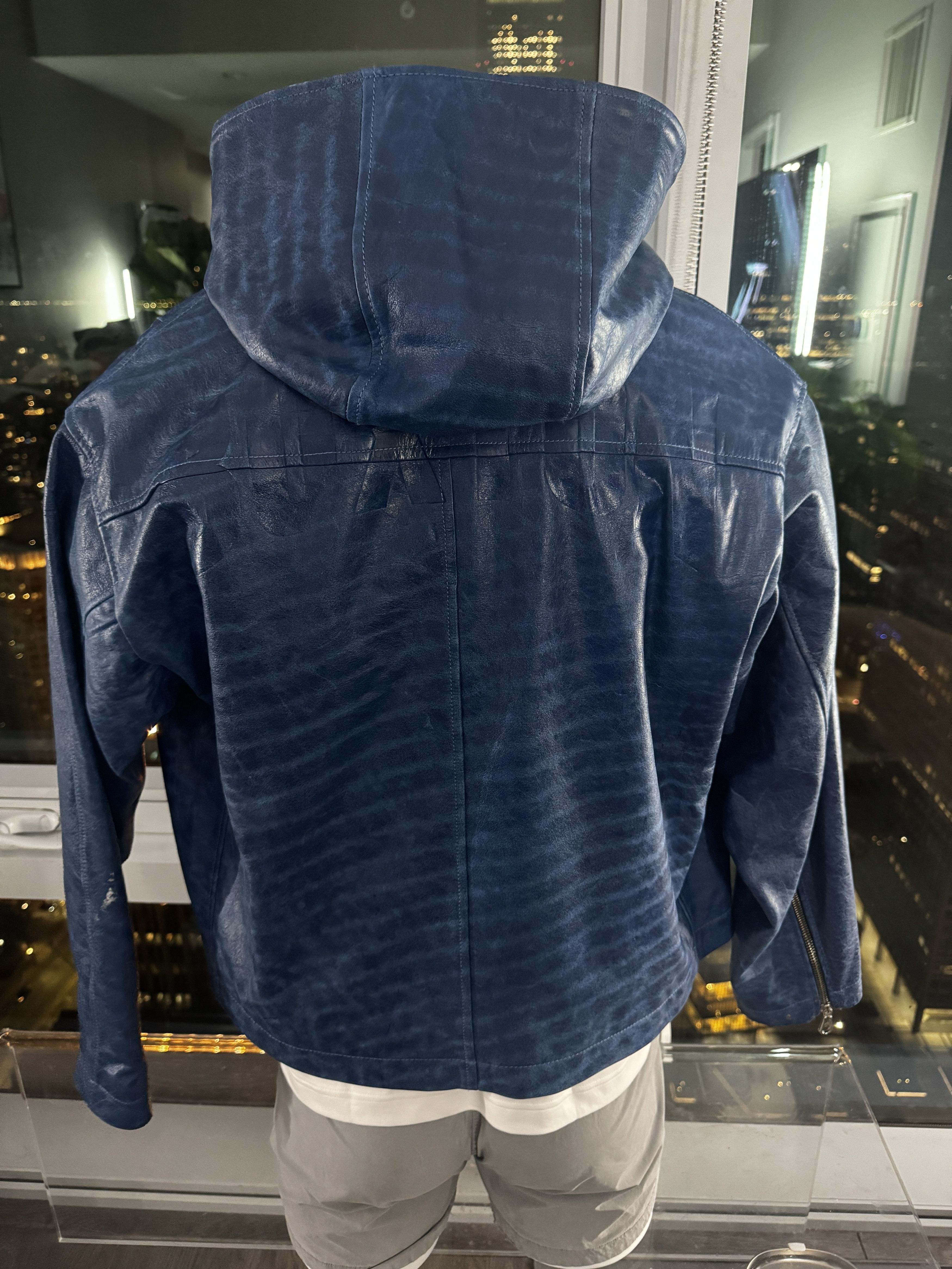 Cole Buxton CB Hooded Leather Jacket Size US S / EU 44-46 / 1 - 4 Thumbnail
