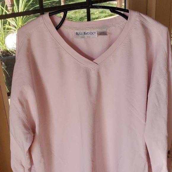 Vintage Bleu Bayou Long Slv Pink Tied Back & Sleeves Vneck Sz. XL Sw Size XL / US 12-14 / IT 48-50 - 2 Thumbnail