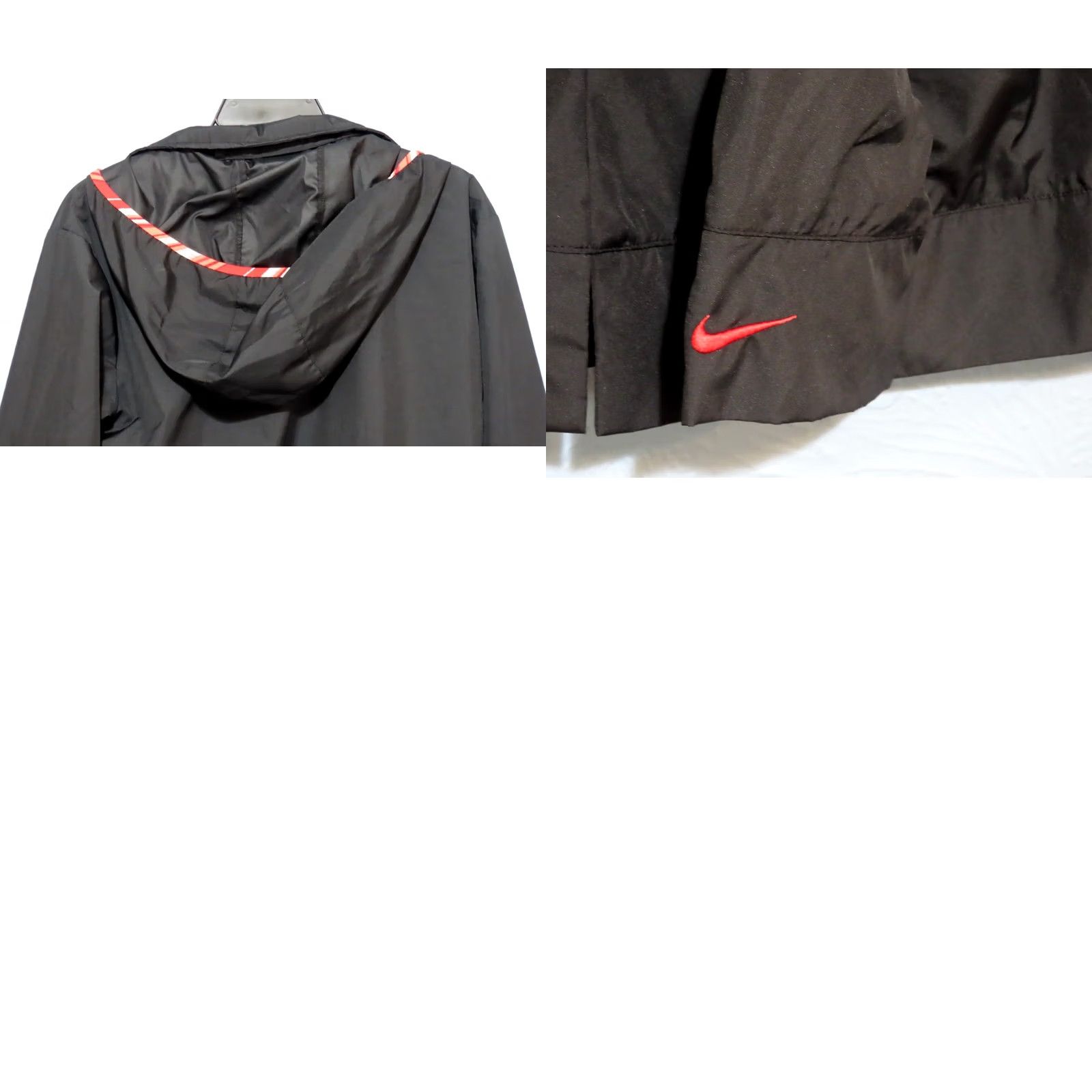 Nike VINTAGE Nike Women's L Black Hooded Jacket Windbreaker Full Zip Running Jogging Activewear Polyester Long Sleeve Regular Fit Solid Mens Womens Size L / US 10 / IT 46 - 8 Thumbnail