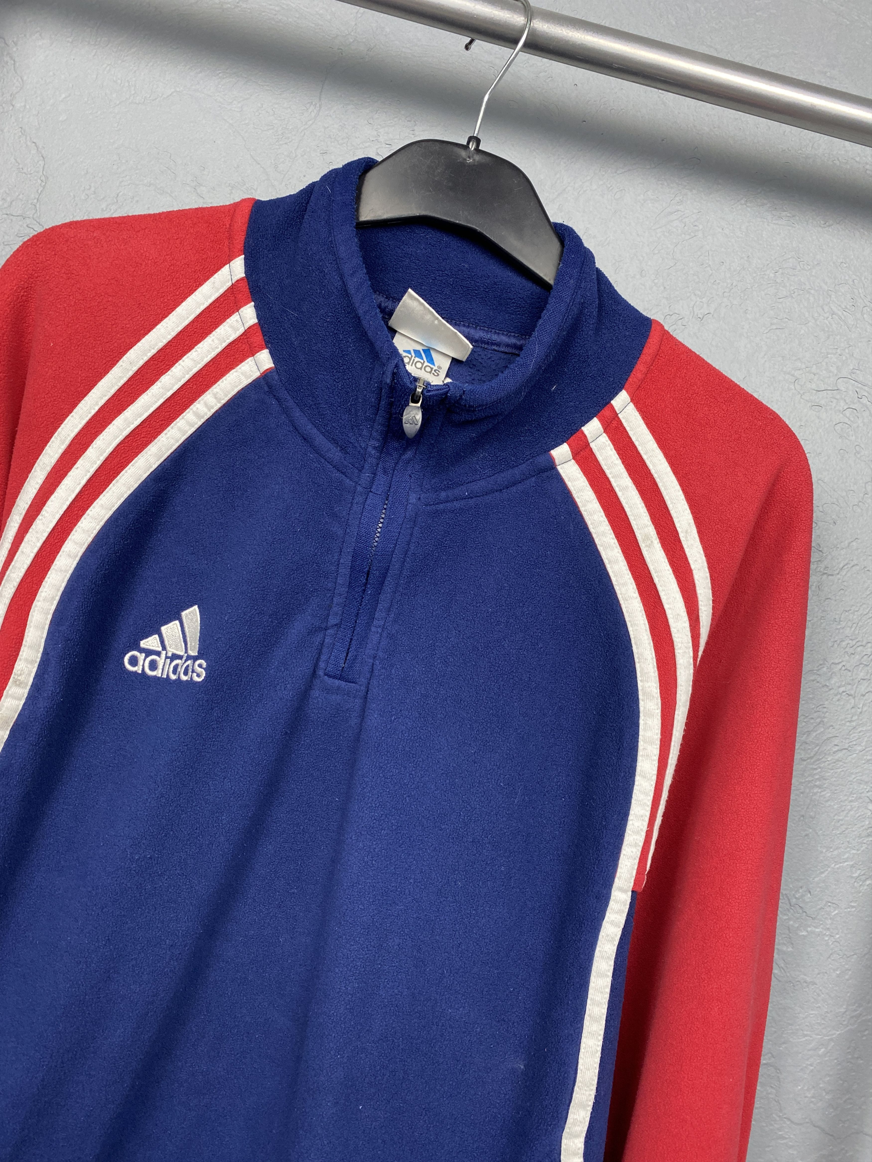 Adidas × Vintage Adidas Vintage 1\4 Quarter Zip Fleece Jacket Size US L / EU 52-54 / 3 - 2 Thumbnail