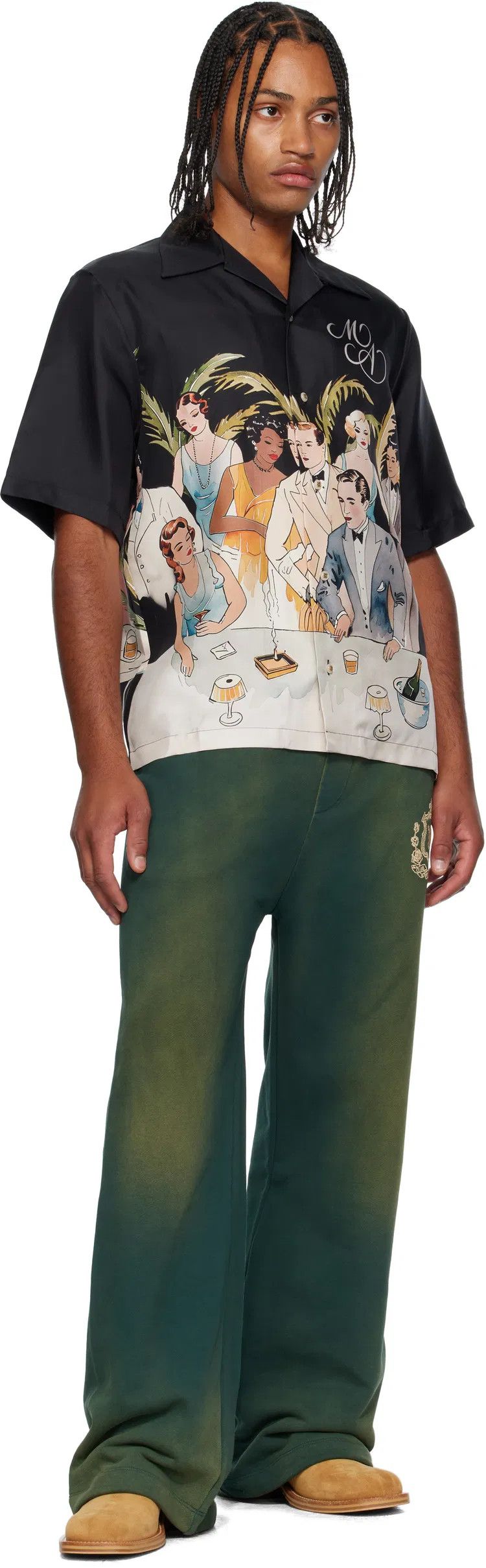 Amiri o1h1sh11225 Bar Scene Bowling Shirt in Black Size US XL / EU 56 / 4 - 4 Thumbnail