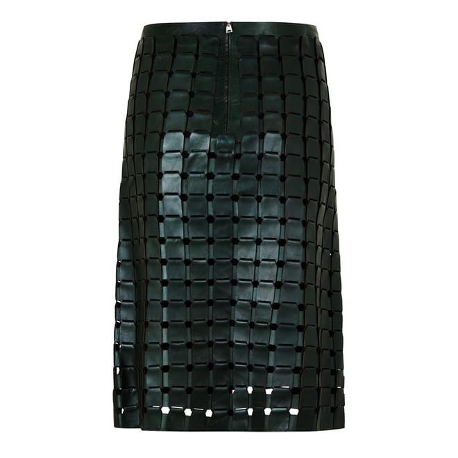Bottega Veneta Bottega Veneta Bv Leather Skirt in Green Size 34" / US 12 / IT 48 - 2 Thumbnail