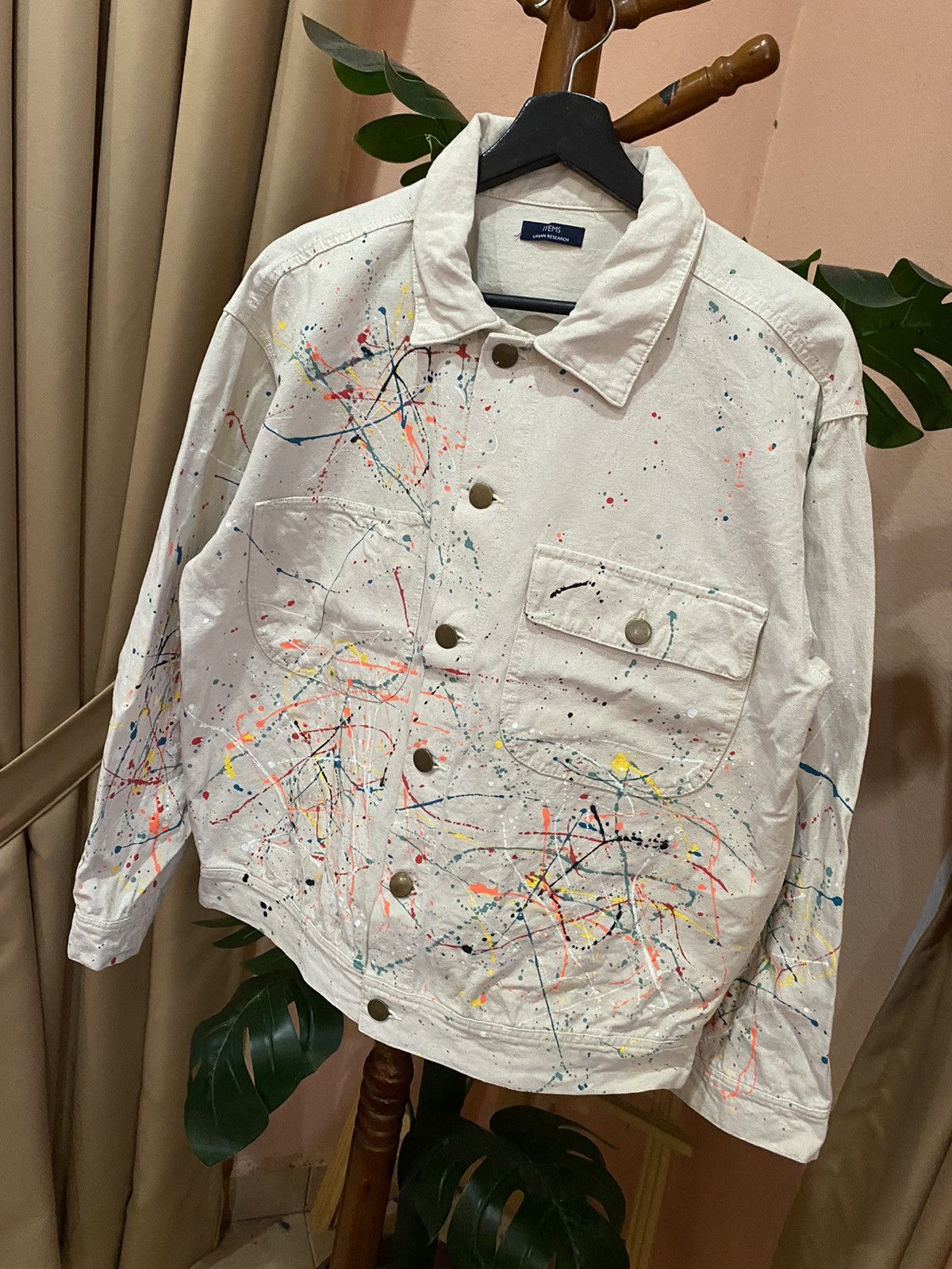 URBAN RESEARCH DOORS Artistic Splatter Painted Cotton Jacket by Urban Research Size US M / EU 48-50 / 2 - 2 Thumbnail