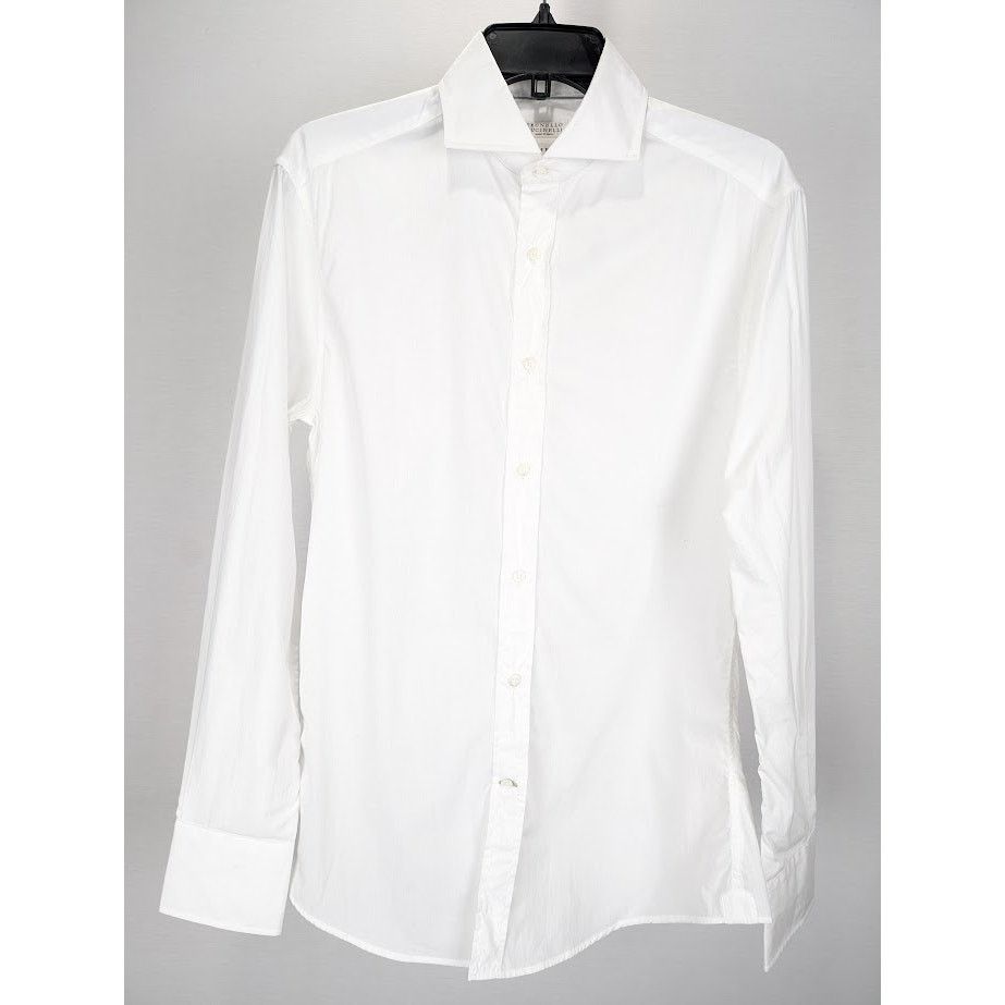 Brunello Cucinelli o1rshd1 CC20 Button Shirt in White Size US S / EU 44-46 / 1 - 2 Thumbnail