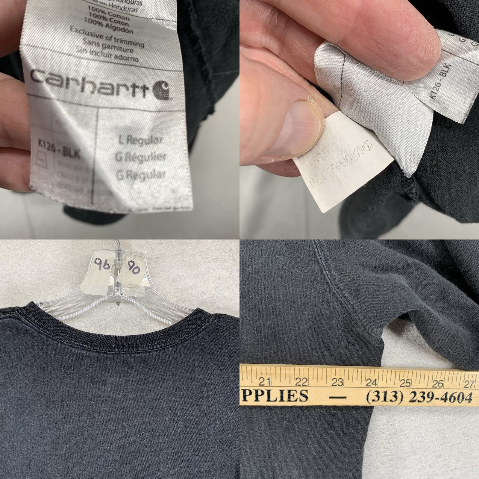 Carhartt Carhartt T-Shirt Mens Long Sleeve Crew Neck All Cotton Regular Fit Logo 100% Knit Black L Size US L / EU 52-54 / 3 - 8 Thumbnail