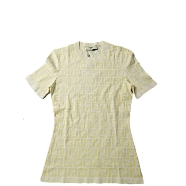 Fendi FENDI Yellow Logo Print Short Sleeve T-Shirt -2507 Size US L / EU 52-54 / 3 - 1 Thumbnail