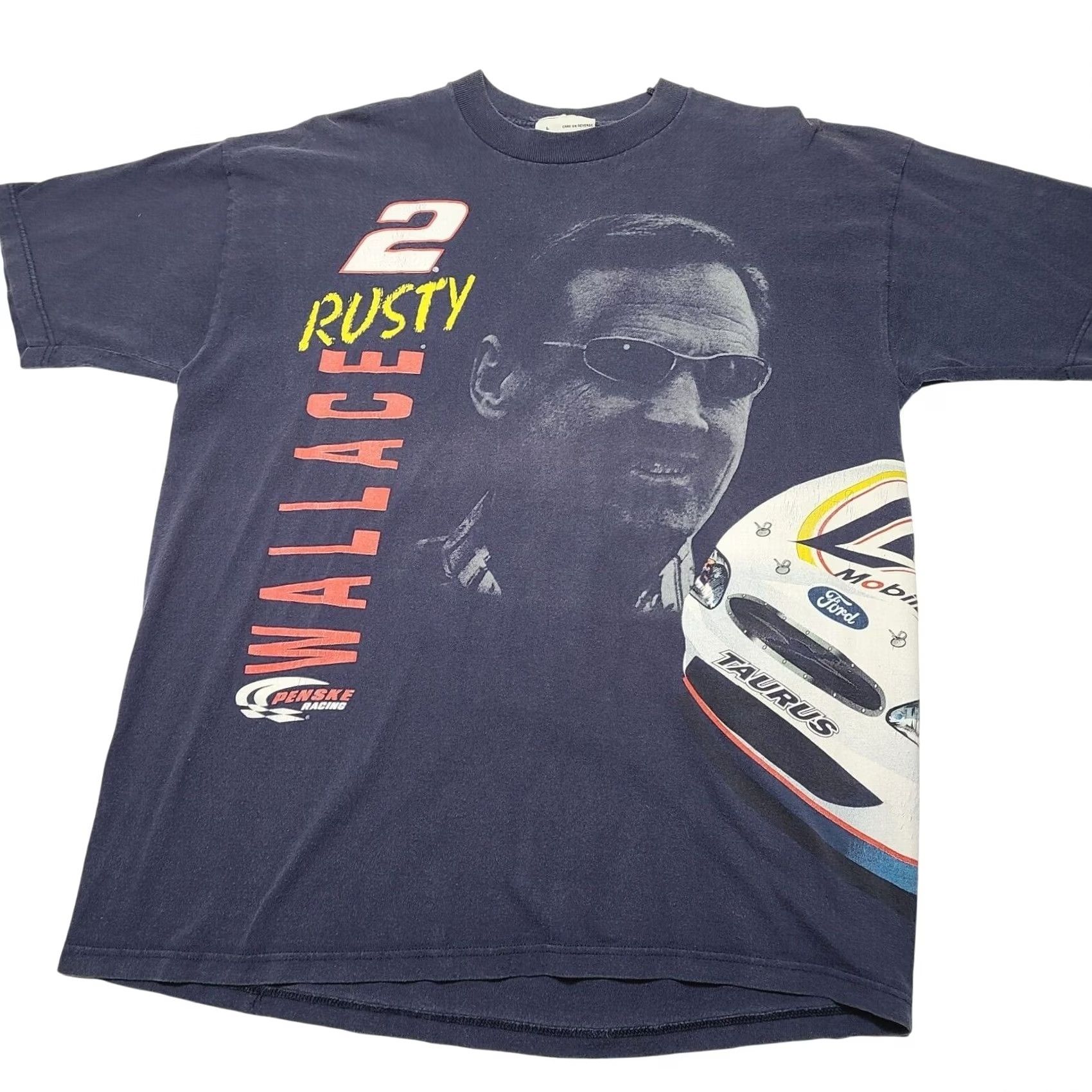Rusty VINTAGE Rusty Wallace NASCAR Miller Penske Racing Wraparound T-Shirt Size Large 90's Size US L / EU 52-54 / 3 - 2 Thumbnail