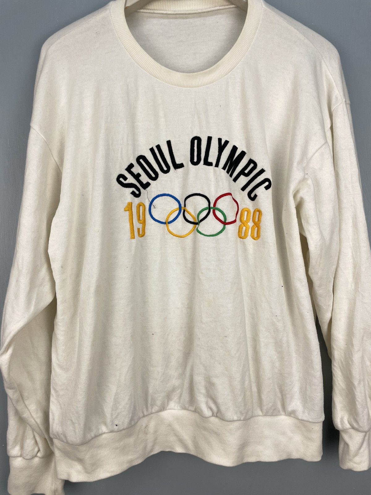 USA Olympics Vintage 80s Seoul Olympic 1988 Embroidery sweatshirt Size US L / EU 52-54 / 3 - 3 Thumbnail