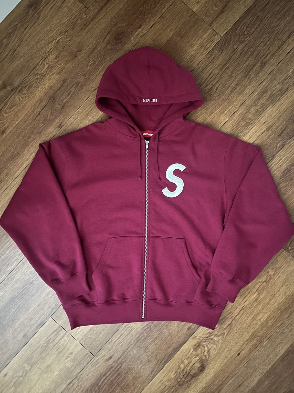 Supreme Supreme - S Logo Zip Up Hooded Sweatshirt 'Raspberry' Size US M / EU 48-50 / 2 - 1 Thumbnail