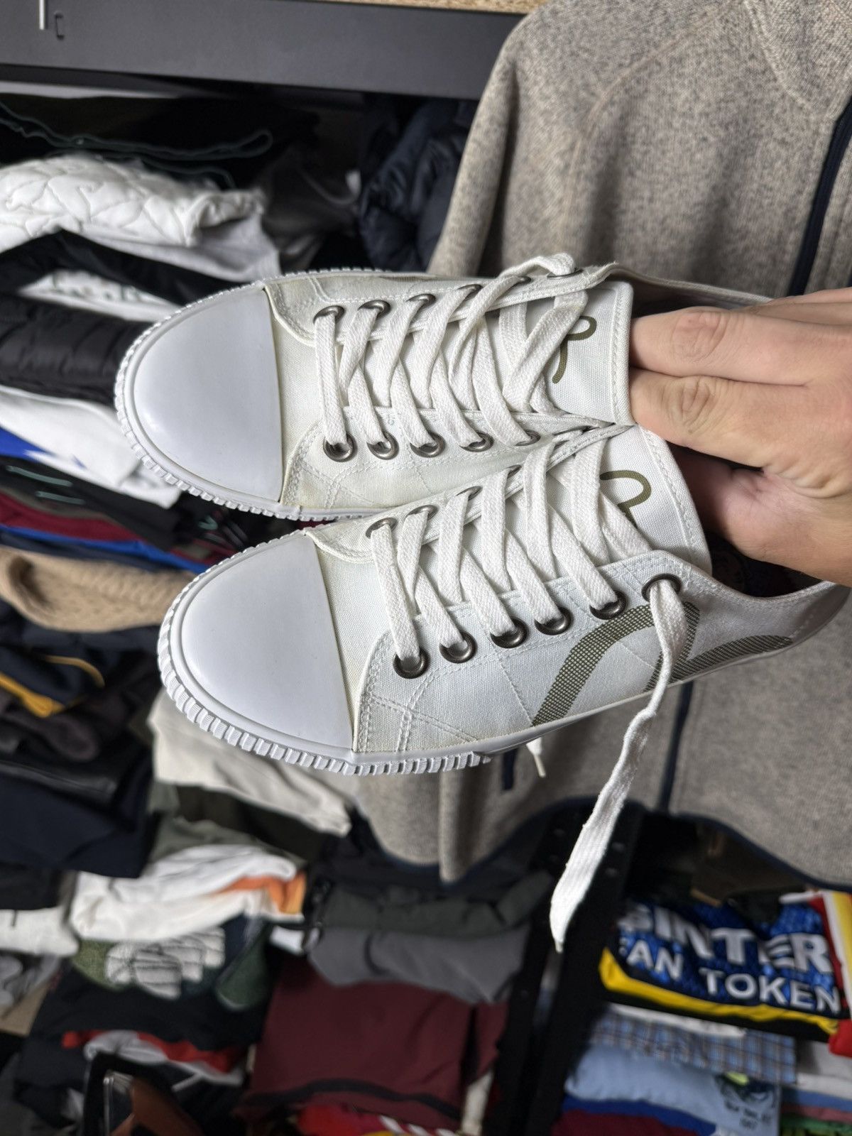 Evisu Evisu Canvas Low Top Sneakers White EU42 Japanese Streetwear Size US 9 / EU 42 - 5 Thumbnail