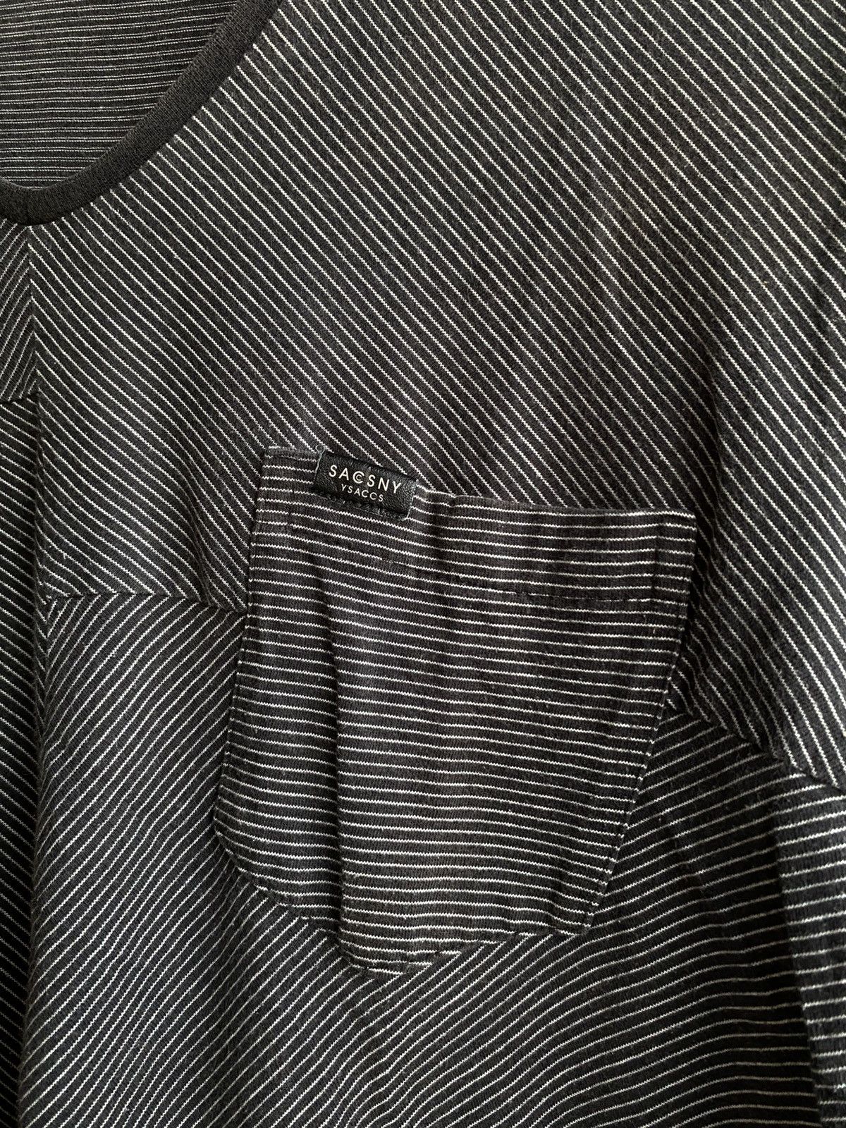 Yohji Yamamoto Vintage Sacsny Y'saccs Yohji Yamamoto pocket Striped Tee Size US L / EU 52-54 / 3 - 4 Thumbnail