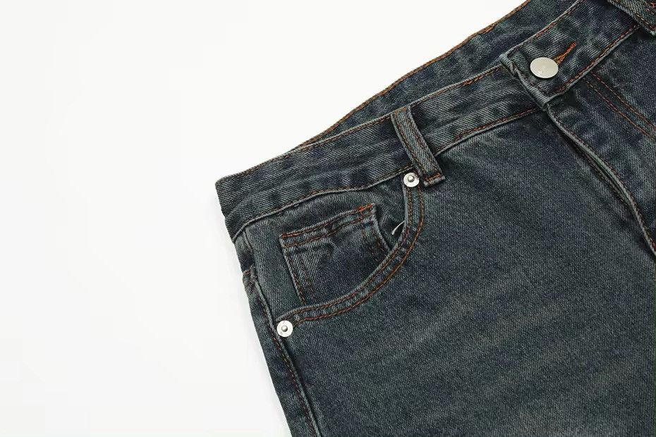 Designer × Vintage Design Hip Hop Baggy Washed Retro Loose Jeans y2k Size US 35 - 4 Thumbnail