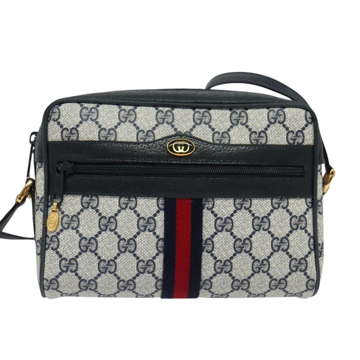 Gucci GUCCI GG Supreme Sherry Line Shoulder Bag Pvc Navy Gold 98 Size ONE SIZE - 2 Thumbnail