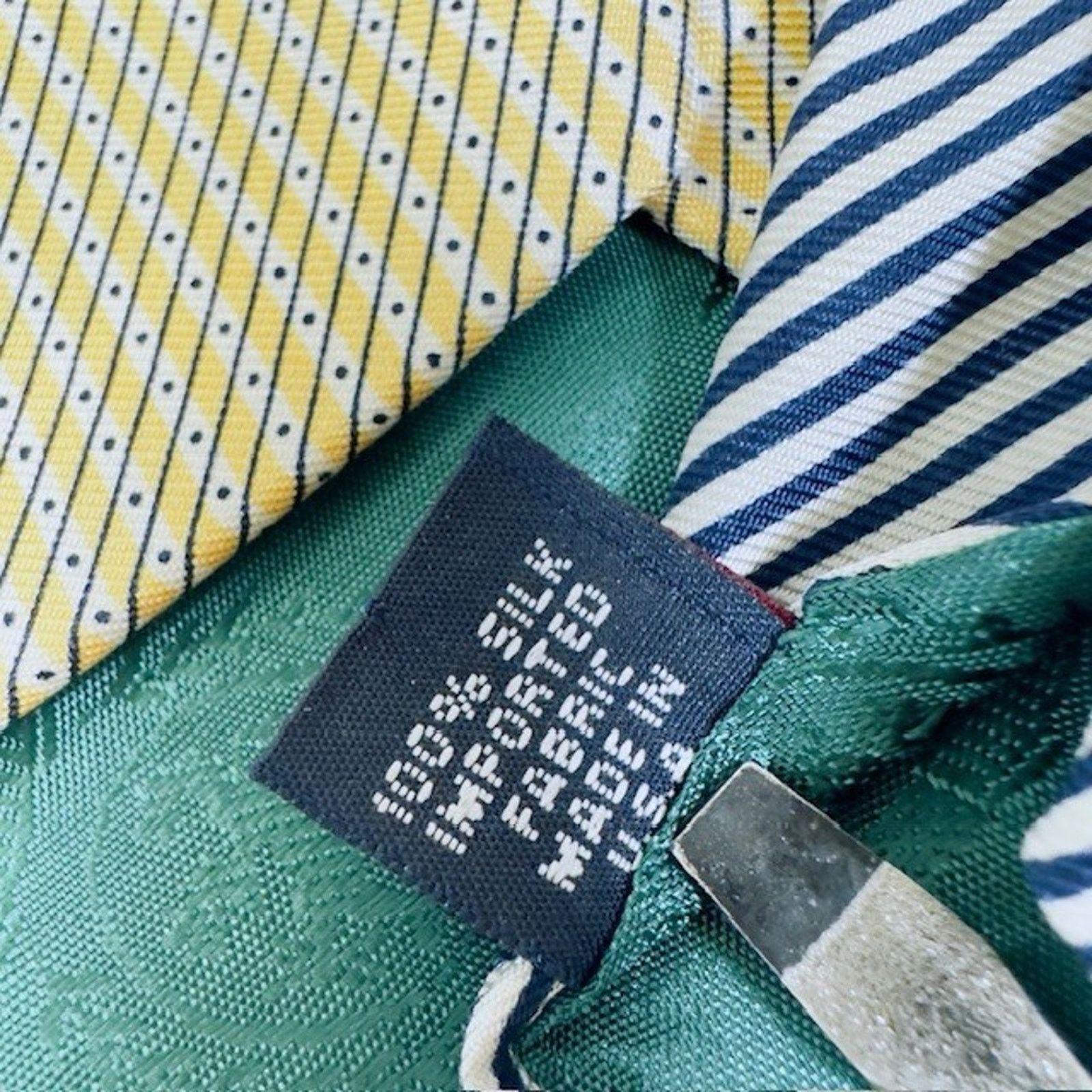Tommy Hilfiger Tommy Hilfiger Men's Neck Tie Silk Gold/Beige/Blue Geometric Size ONE SIZE - 4 Thumbnail
