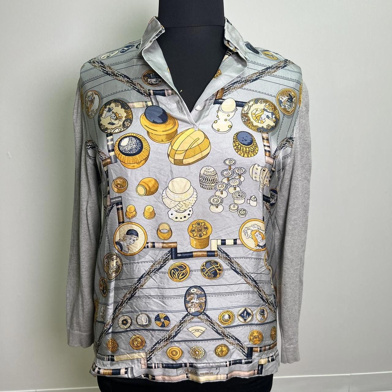 Hermes Hermes Silk Long Sleeve Shirt Size L / US 10 / IT 46 - 1 Thumbnail