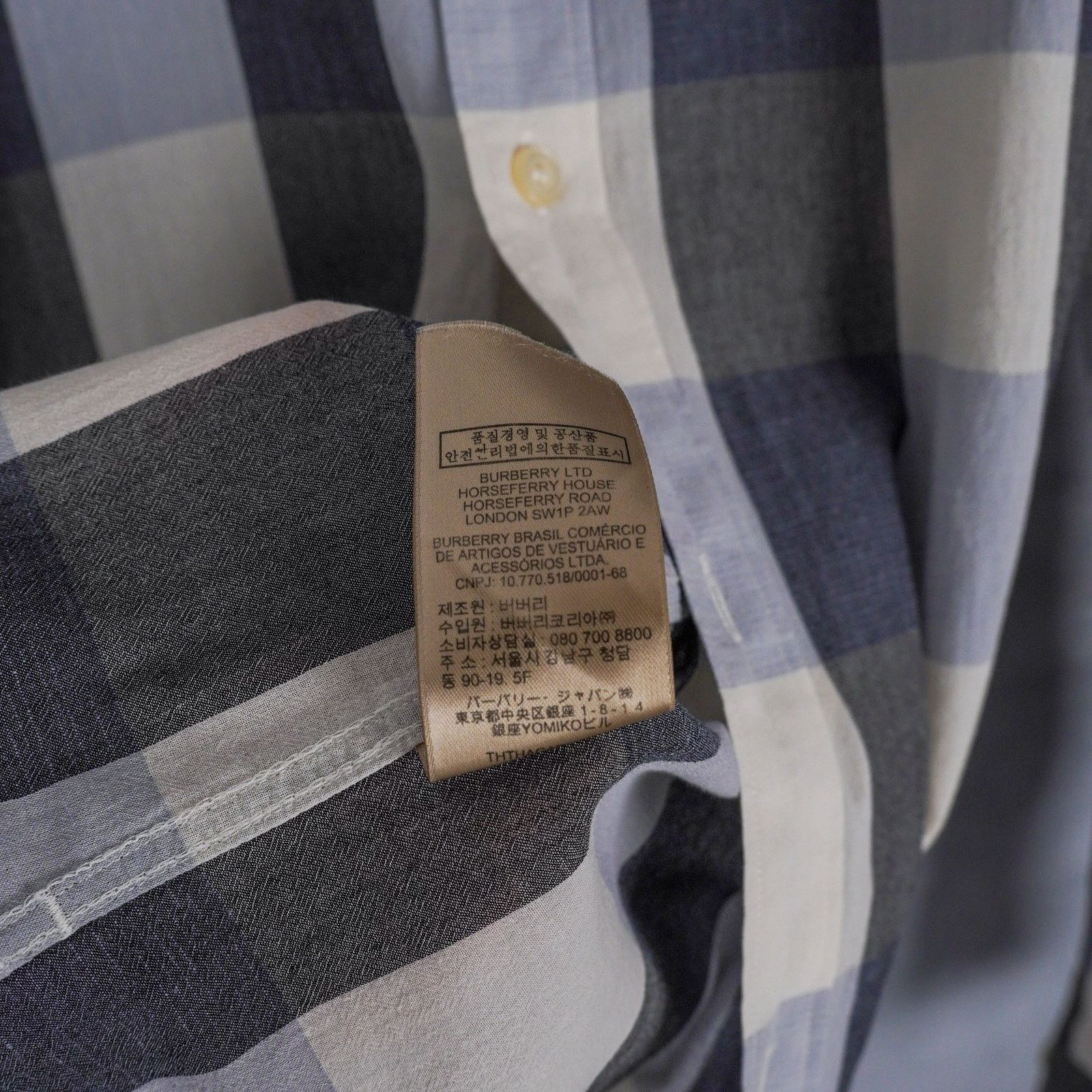 Burberry Burberry london check pattern blue embroidered logo shirt Size US XL / EU 56 / 4 - 11 Thumbnail