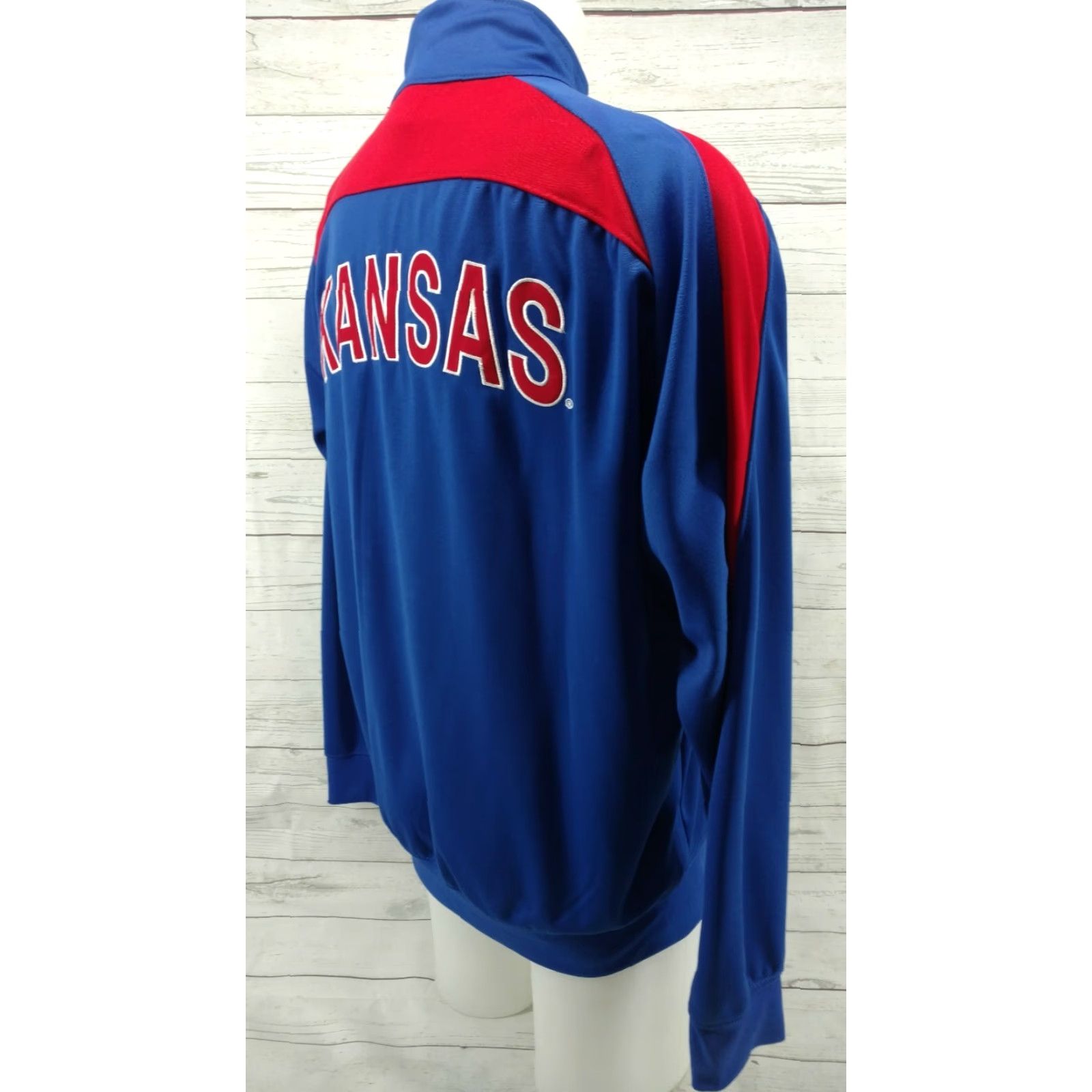 Vintage Colosseum Athletics Fullzip Mens Large Blue University of Kansas Jayhawks Jacket Sports NCAA Championship Size US L / EU 52-54 / 3 - 4 Thumbnail