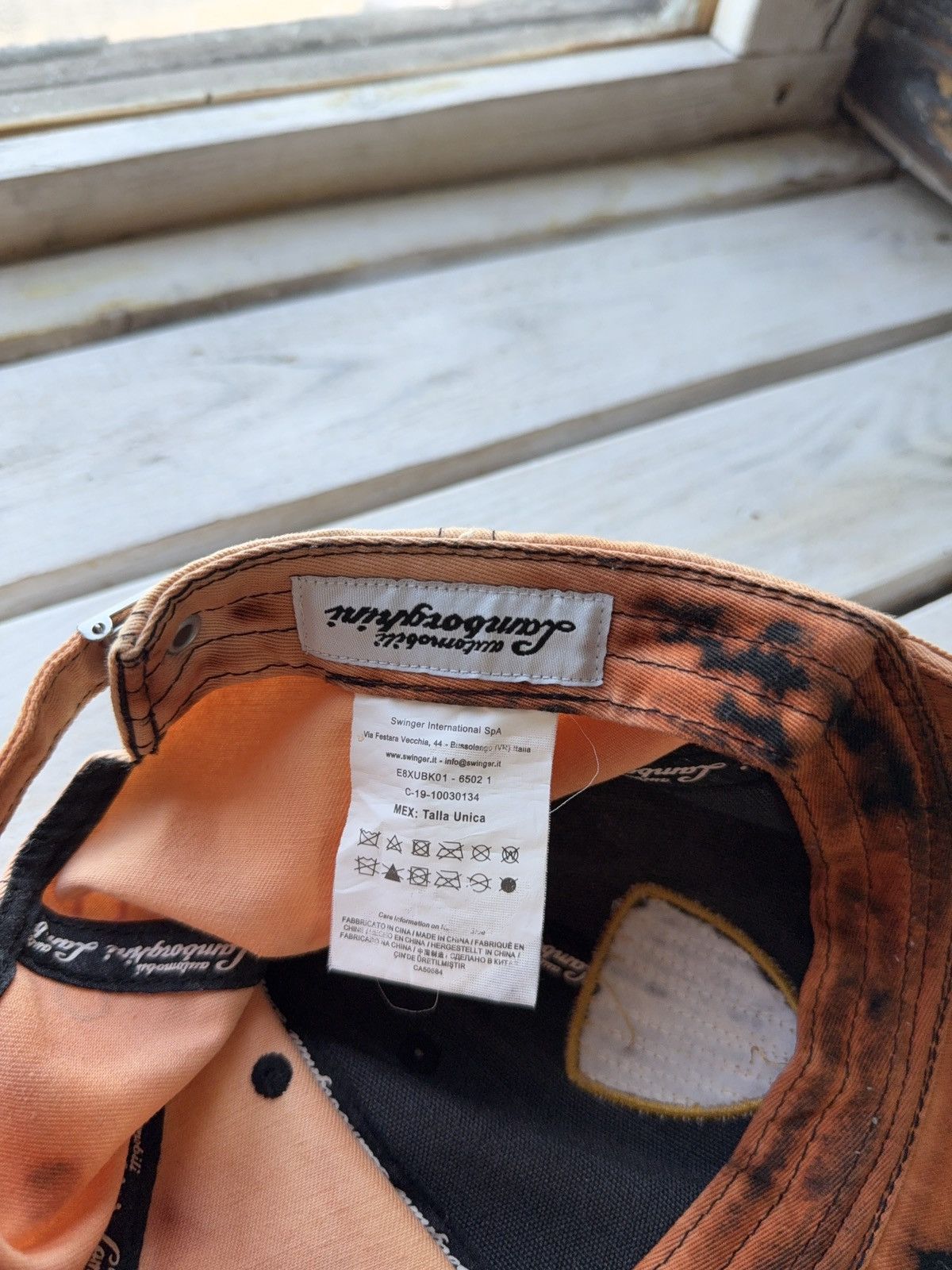 Lamborghini Official Lamborghini Cap Distressed Burn Fade Style Hat Cap Size ONE SIZE - 8 Thumbnail