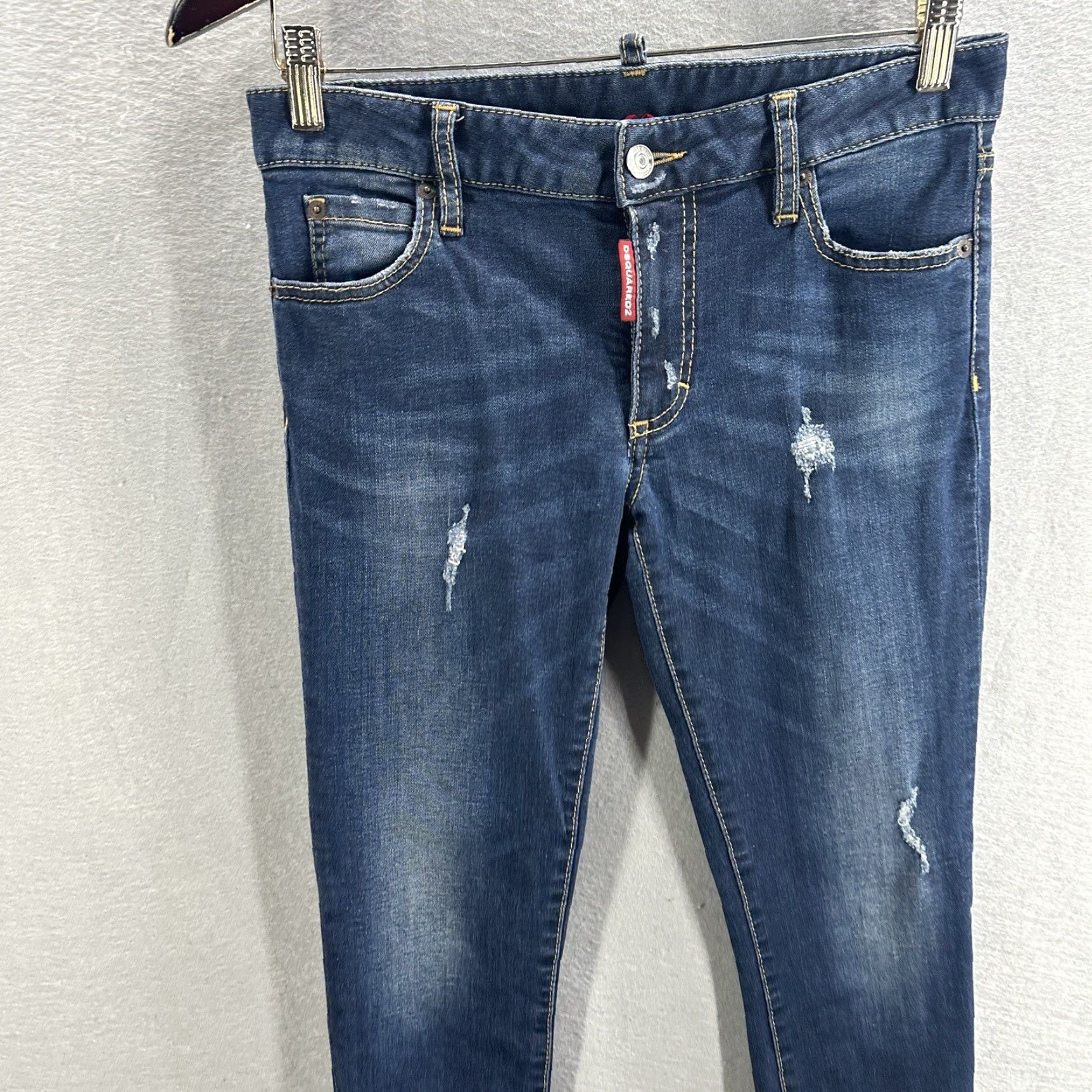 Dsquared2 DSQUARED2 Twiggy Jeans Womens 26 Blue Denim Stretch Slim 90s City City Quiet Luxury Y2K Twiggy Model DSQUARED2 Womens Jeans Size 26" / US 2 / IT 38 - 4 Thumbnail