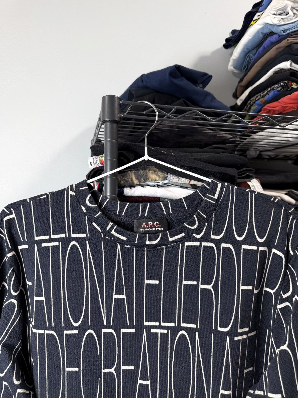 A.P.C. Rare! A.P.C. Paris Full Print Sweatshirt Luxury Size US M / EU 48-50 / 2 - 2 Thumbnail