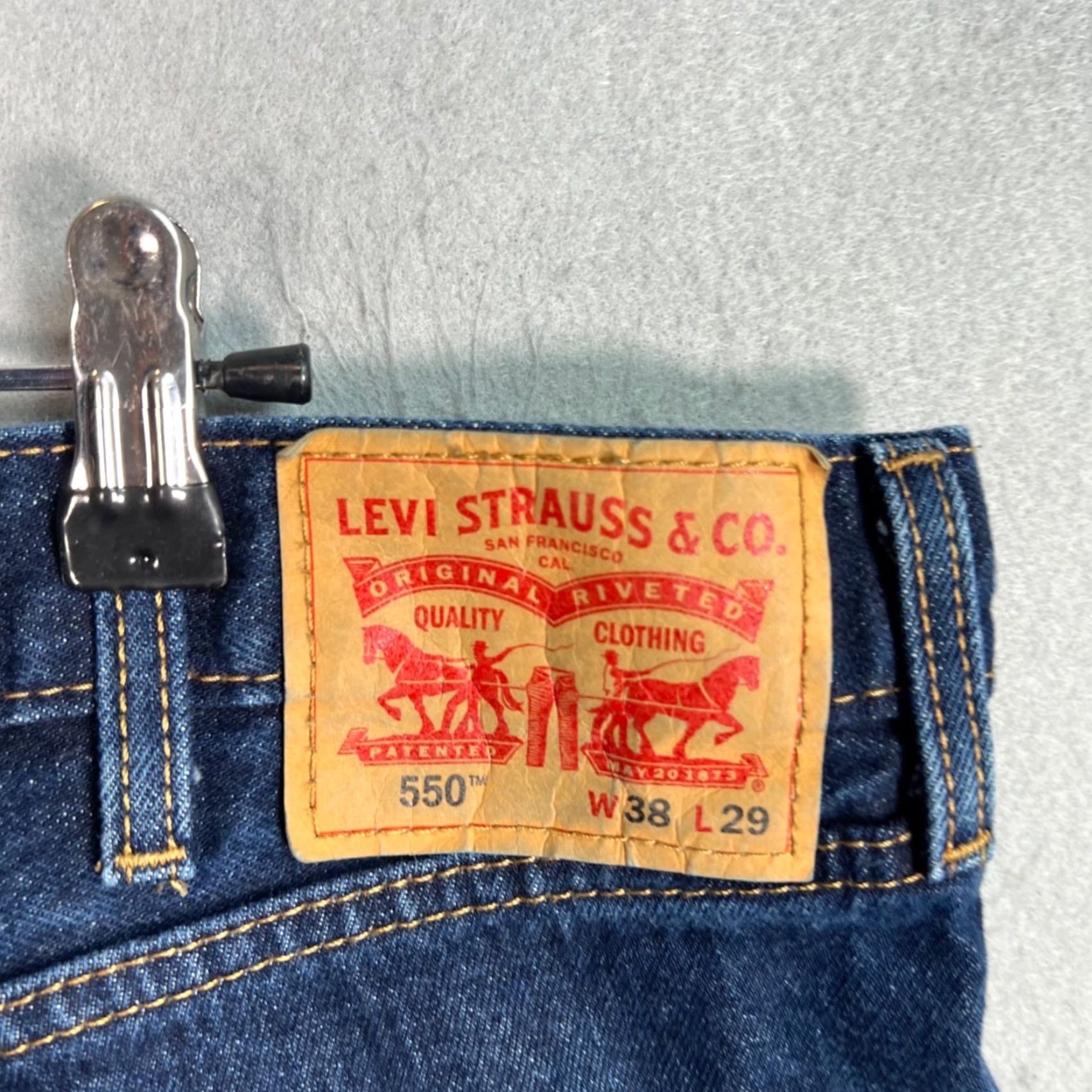 Levi's Levis 550 Jeans Mens 38 x 29 Relaxed Tapered Denim Blue Cotton 5-Pocket Logo Modern Fit Pants Size US 38 / EU 54 - 3 Thumbnail