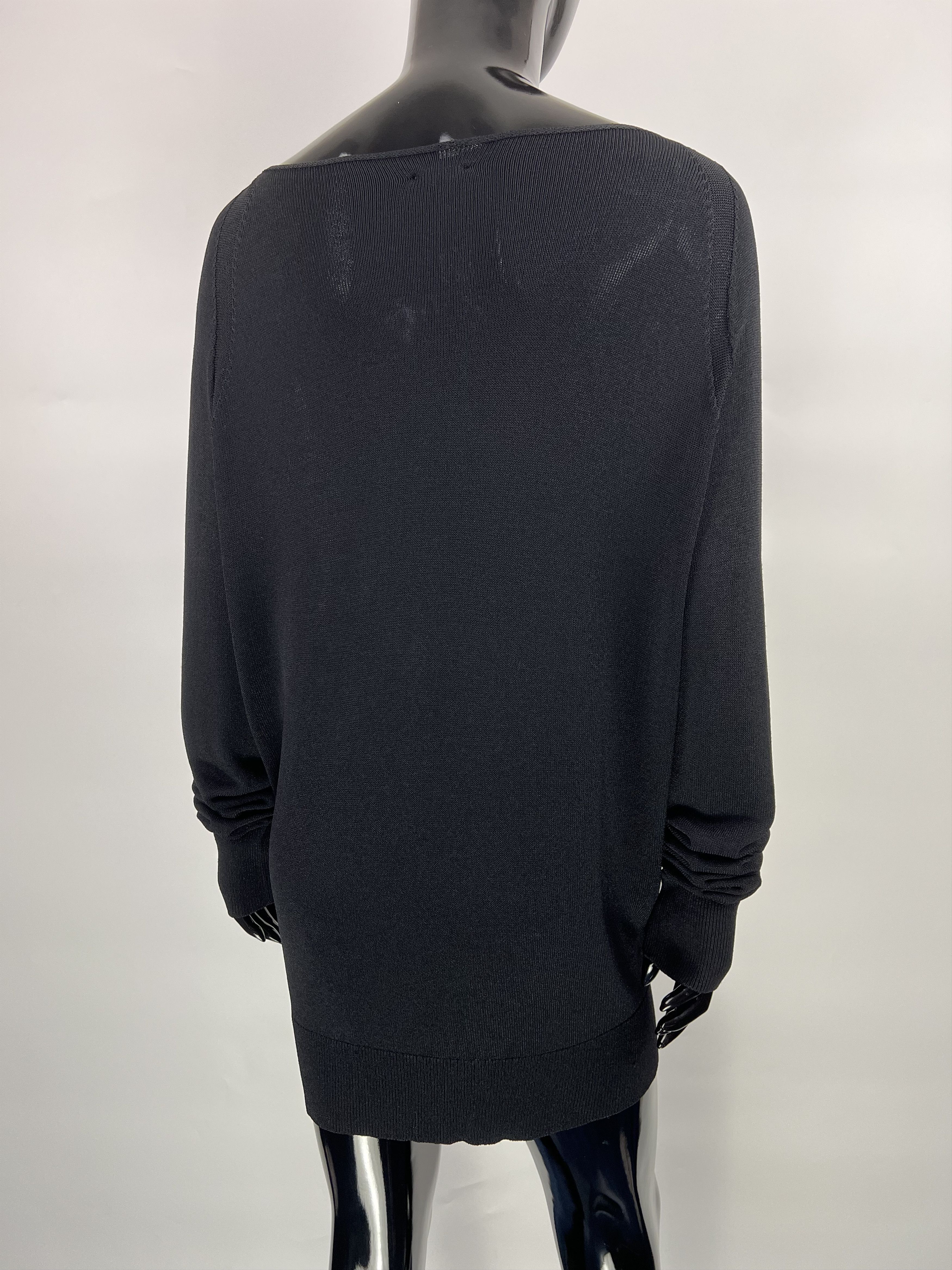 Annette Gortz × Designer Annette Gortz Black V-Neck Long Sweater Oversized Size S / US 4 / IT 40 - 9 Thumbnail