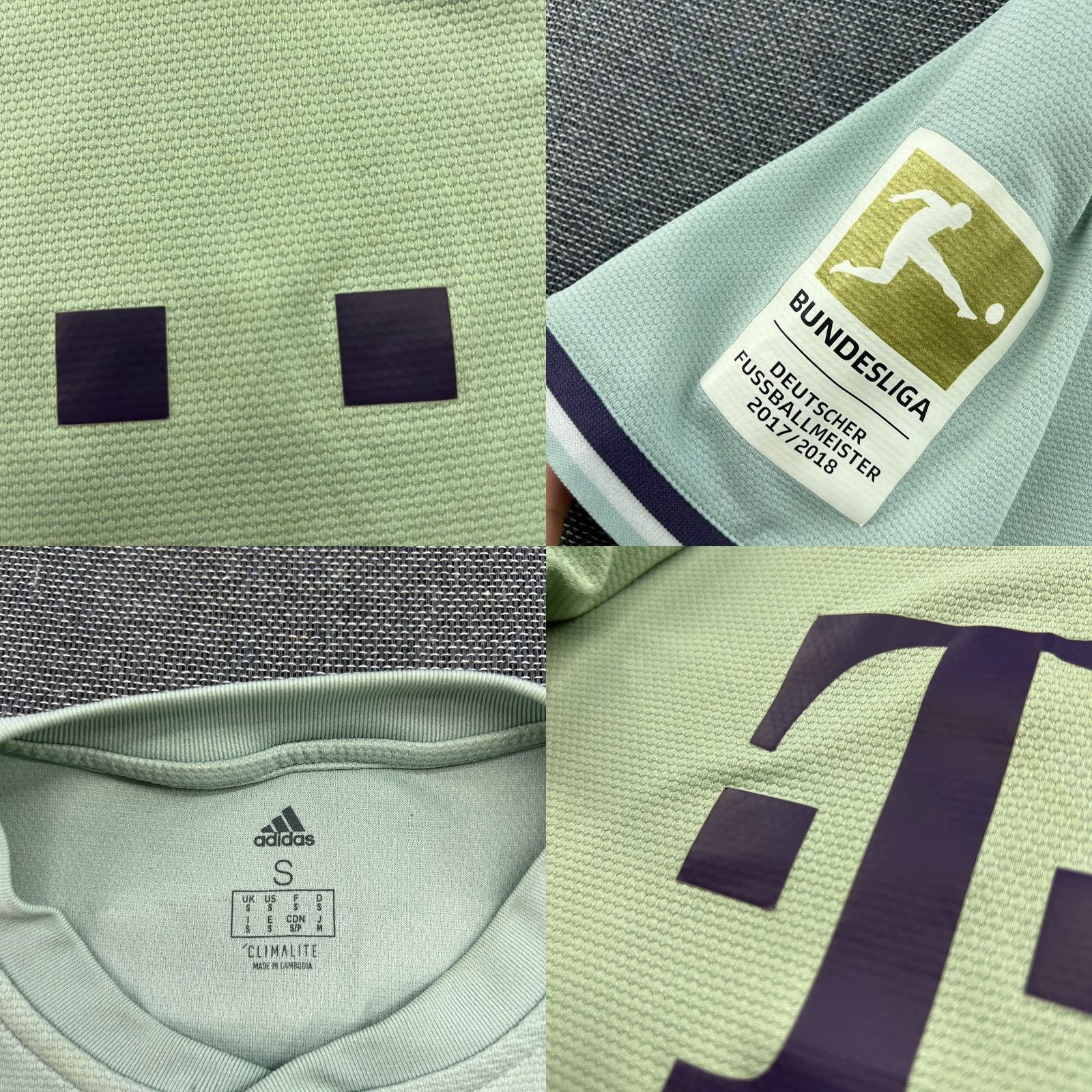Adidas adidas Bayern Munich 2018 2019 Away Javi Martinez Football Jersey Small Shirt Men S Green Jersey, Moisture Wicking, Quick Dry, Regular Fit Size US S / EU 44-46 / 1 - 8 Thumbnail