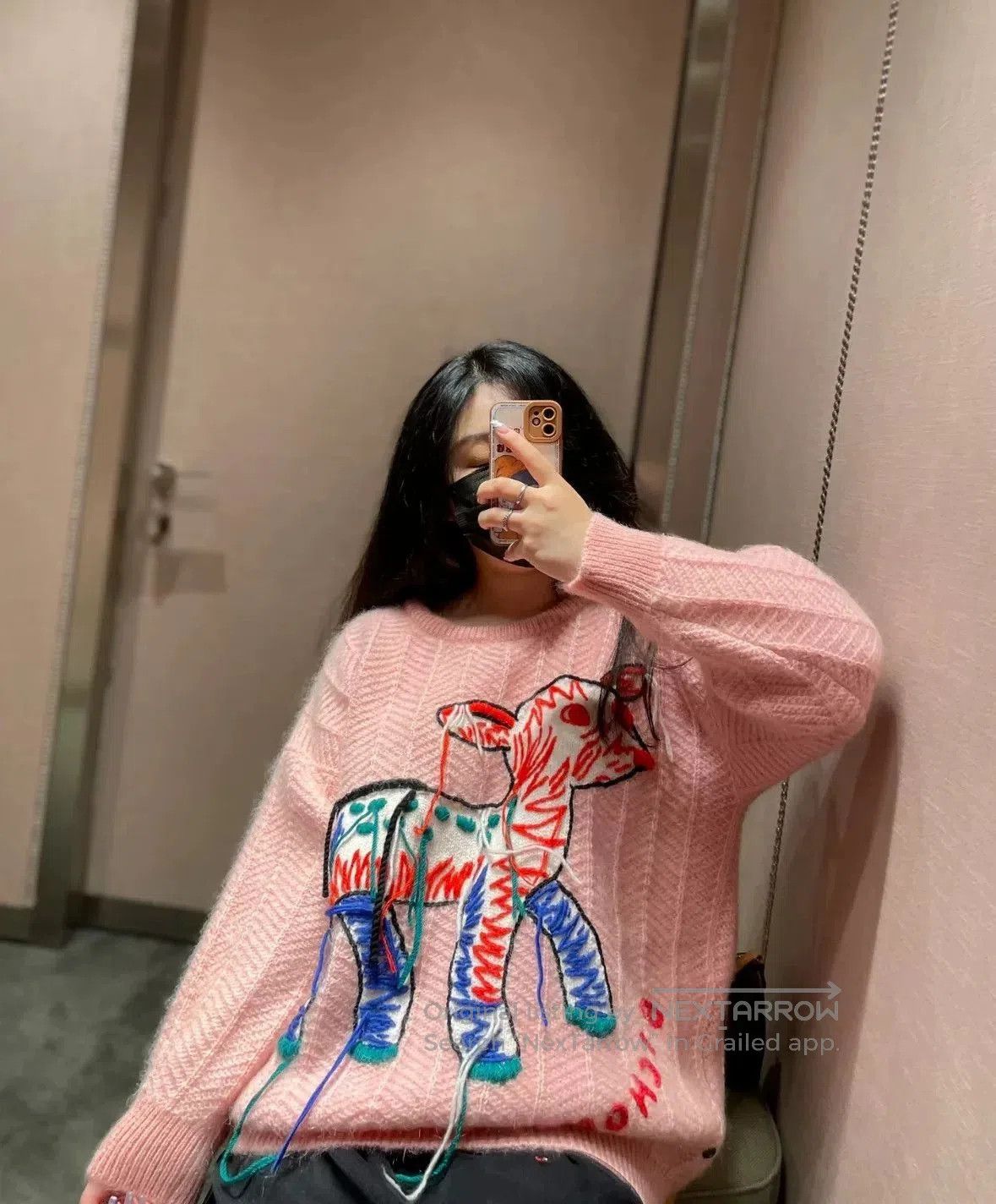 Gucci Gucci Pink Deer Embroidery Fringe Sweater XS. Size XS / US 0-2 / IT 36-38 - 4 Thumbnail