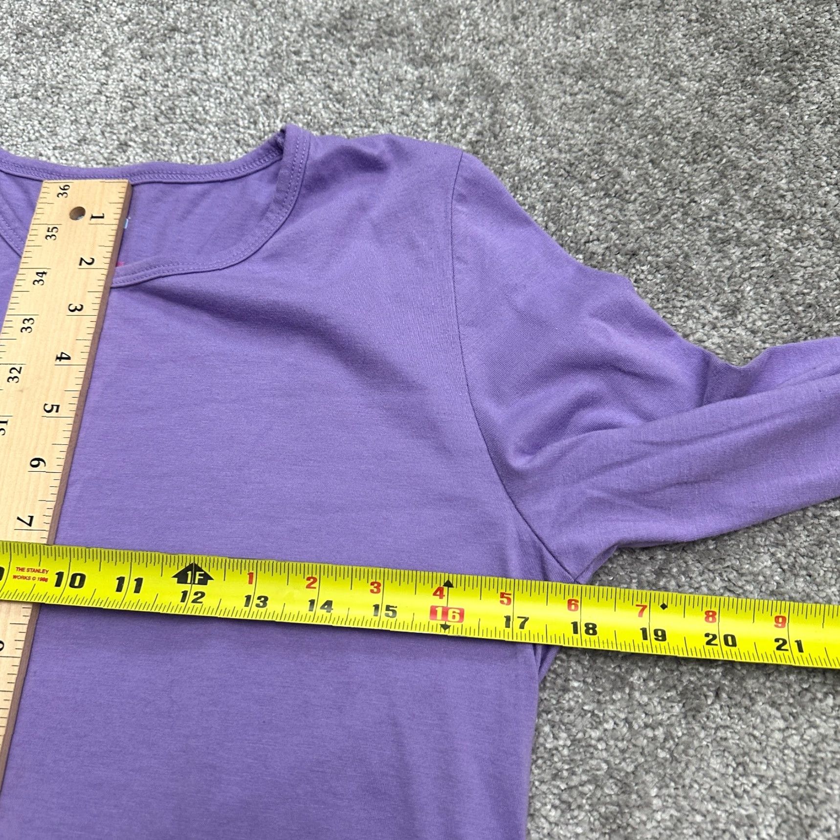 Vintage Sivvan Basic Crew T-Shirt Womens Large Purple Lavender Long Sleeve Casual Tee Size L / US 10 / IT 46 - 7 Thumbnail