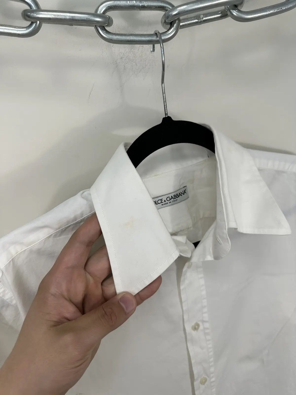 Dolce & Gabbana × Vintage Vintage Dolce & Gabbana Men's White Button Up Dress Shirt Size US M / EU 48-50 / 2 - 3 Thumbnail
