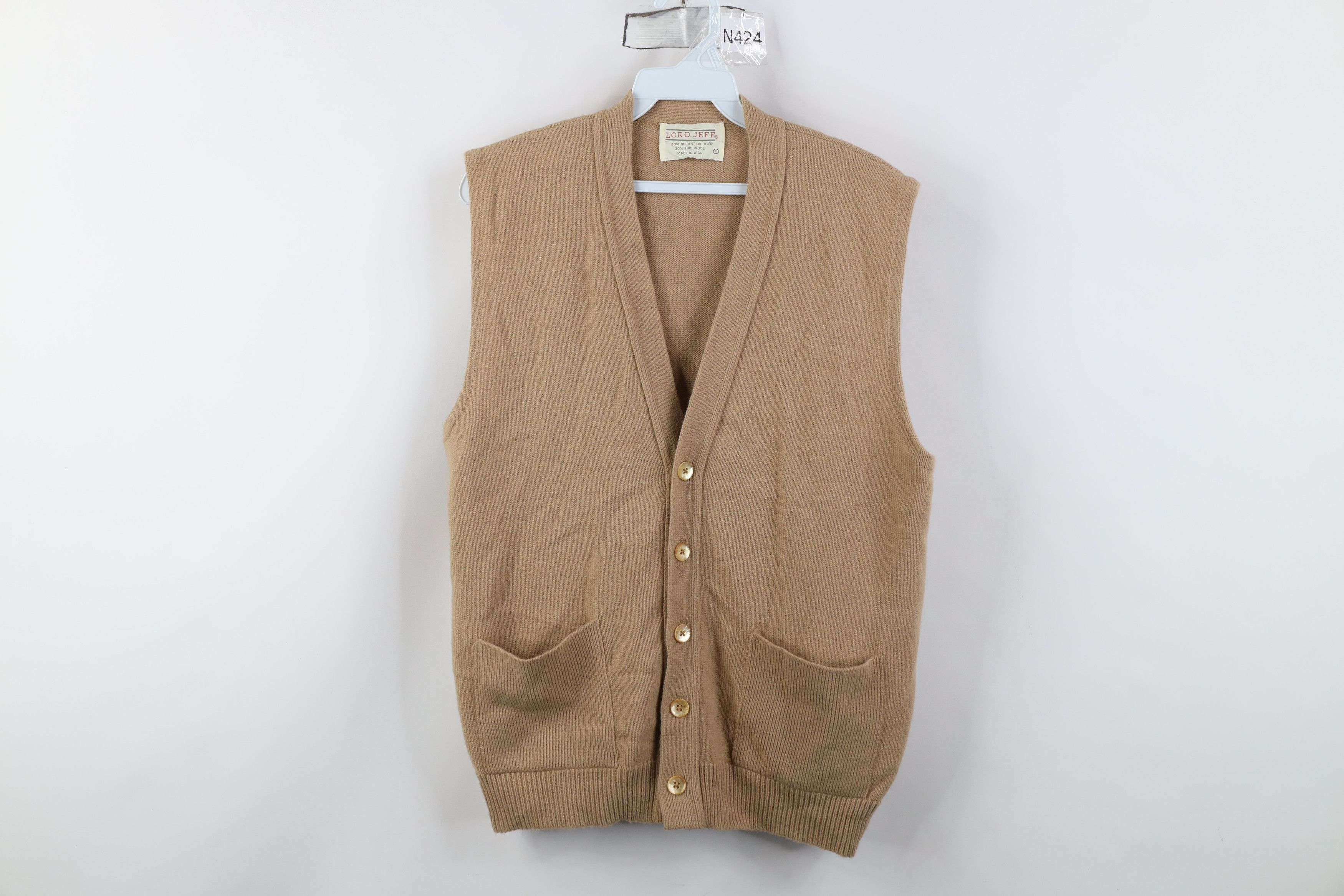 Vintage 70s Streetwear Knit Cardigan Sweater Vest USA