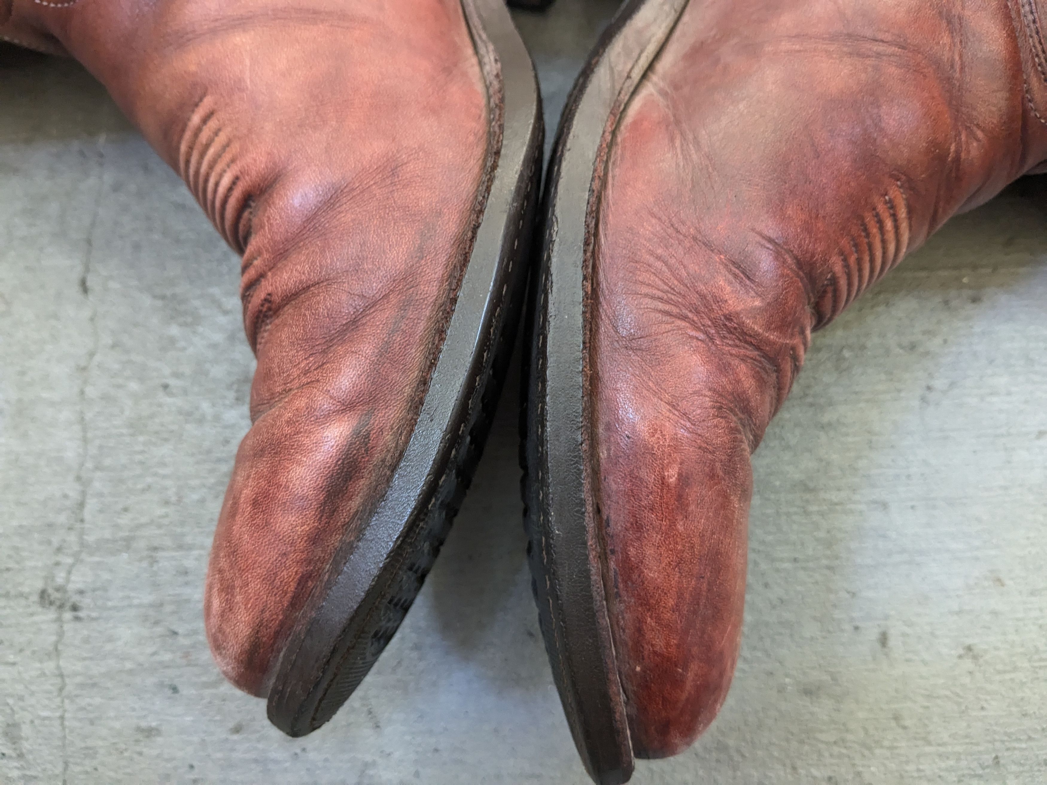 Genuine Leather J Chisholm Cowboy Boots Brown 11 D USA Botas Size US 11 / EU 44 - 12 Thumbnail
