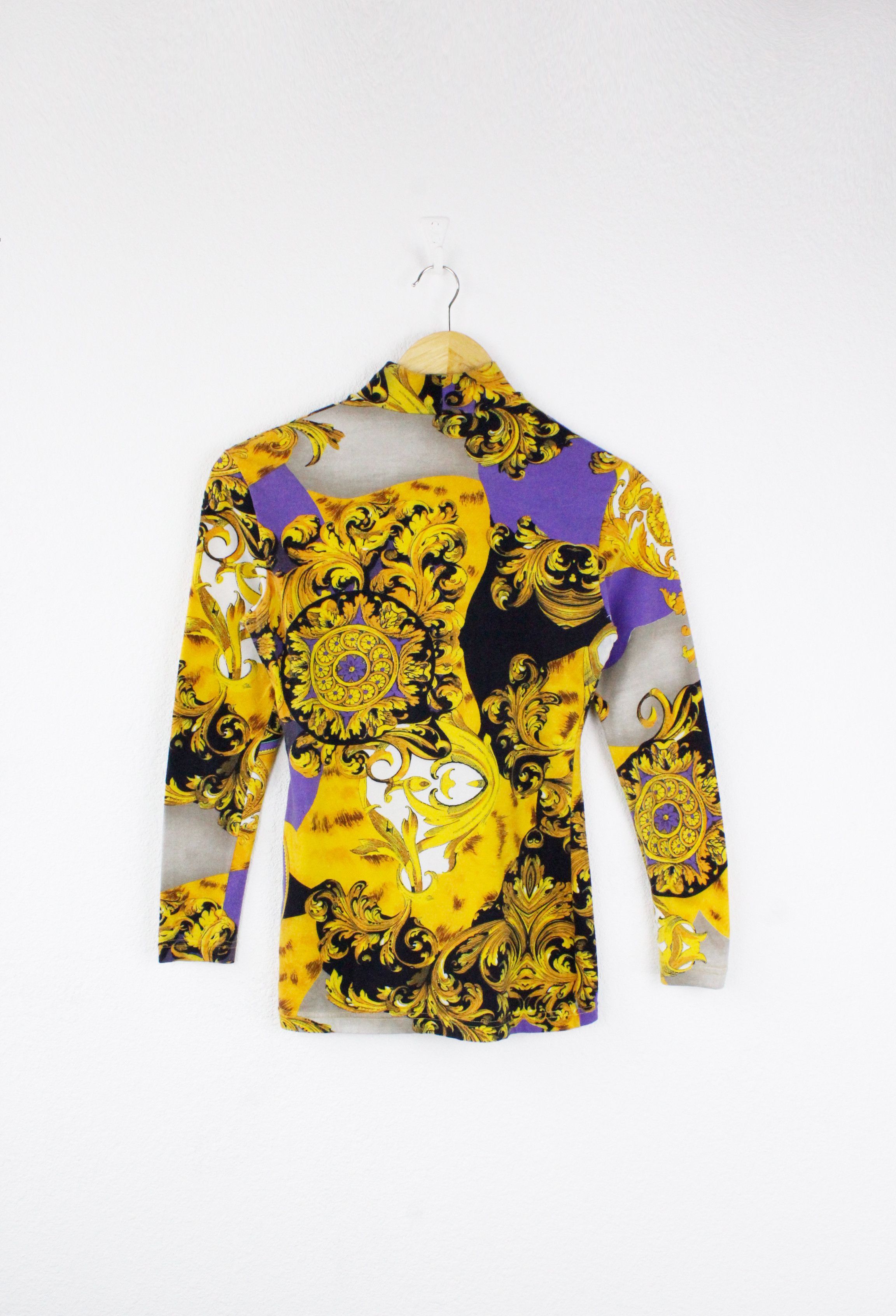 MCM × Vintage Womens Vintage MCM Golden Baroque Printed Pullover Top Size M / US 6-8 / IT 42-44 - 6 Thumbnail