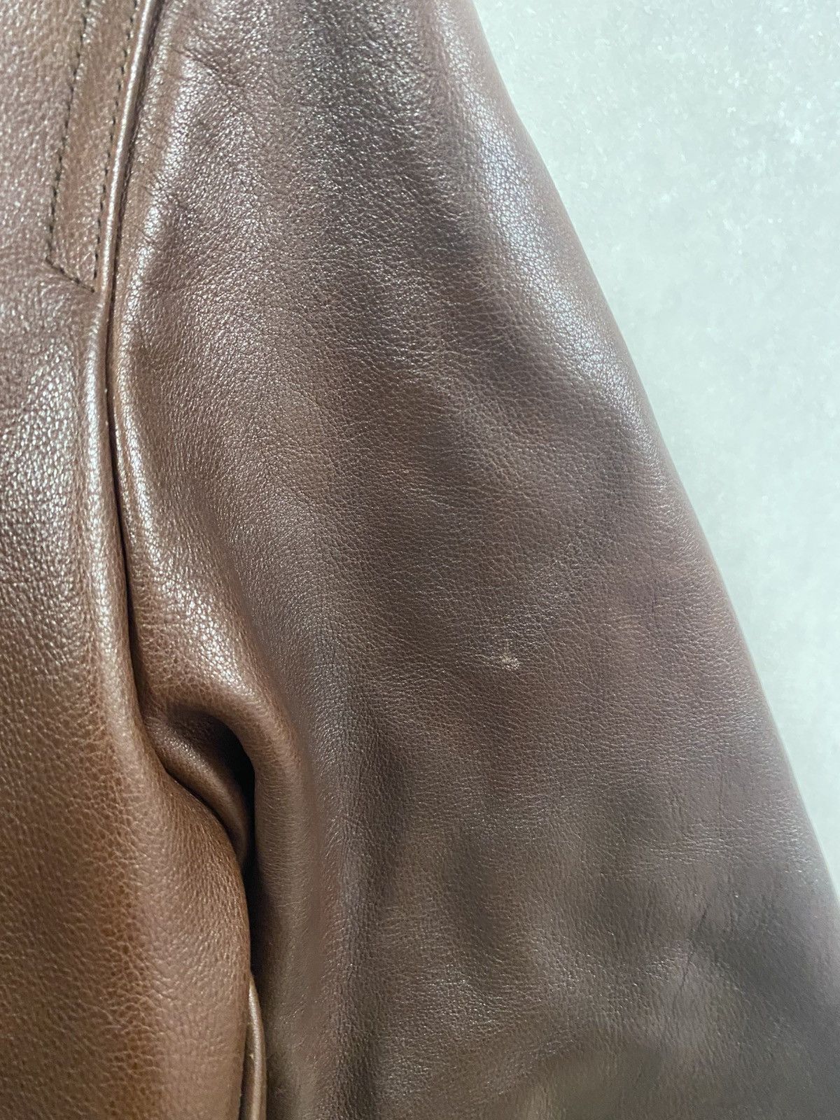 J.Crew J.Crew Brown Thik Leather Jacket Size: M Green Label Size US M / EU 48-50 / 2 - 7 Thumbnail