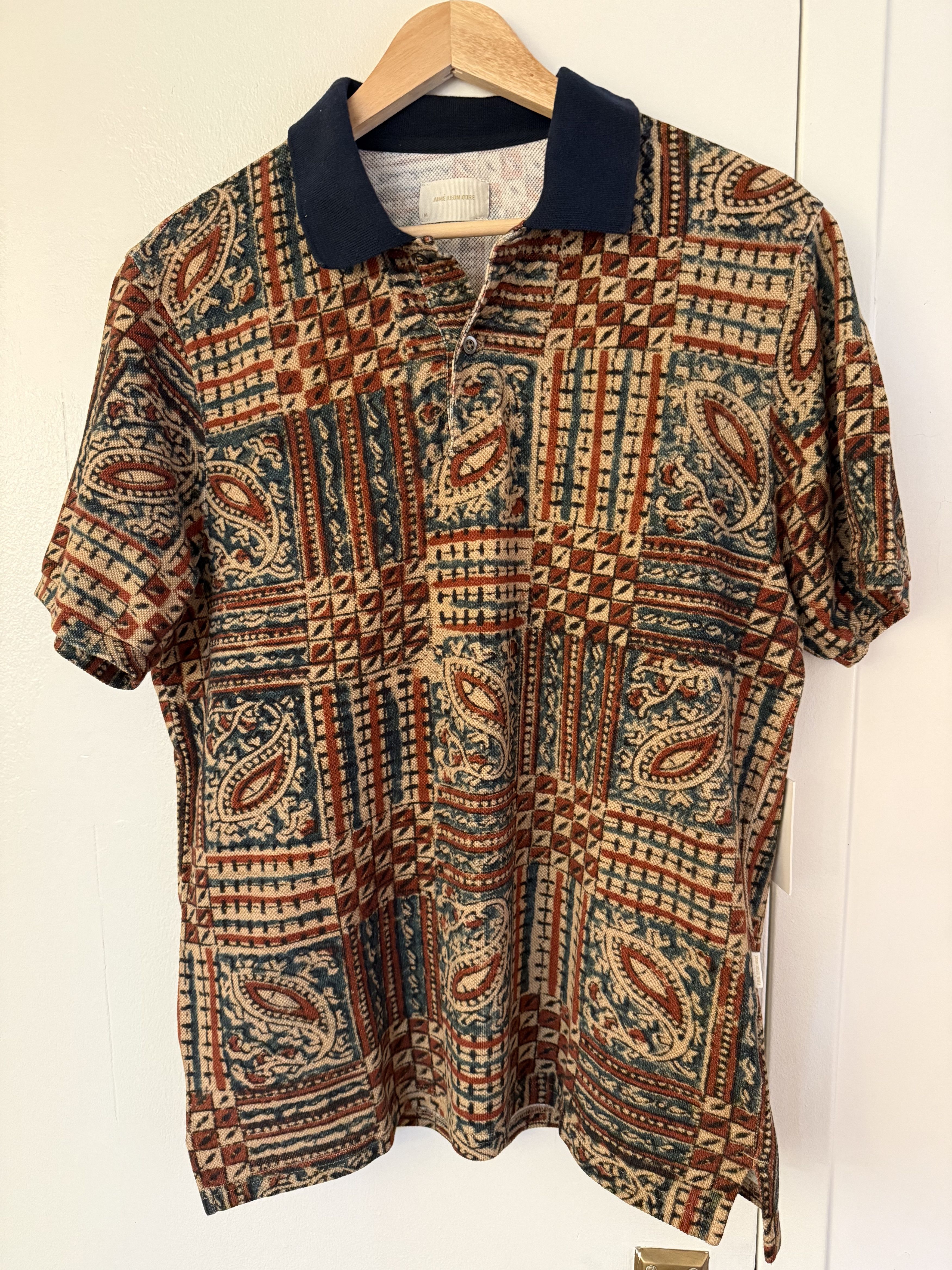 Aime Leon Dore Paisley Printed Piqué Polo Size US XL / EU 56 / 4 - 1 Thumbnail