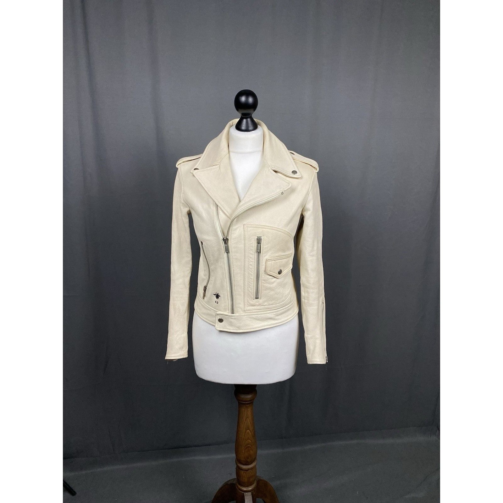 Dior RARE! DIOR Homme Swords Women's Beige Assymetric Leather Bik Size S / US 4 / IT 40 - 2 Thumbnail