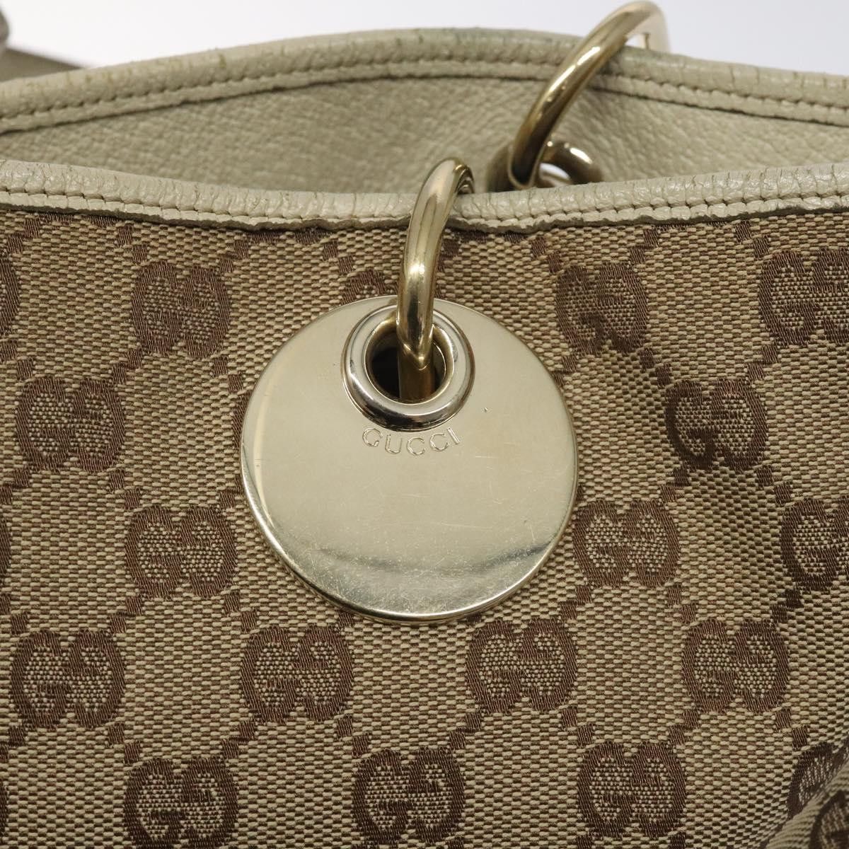 Gucci GUCCI GG Canvas Tote Bag Beige Gold Size ONE SIZE - 14 Thumbnail