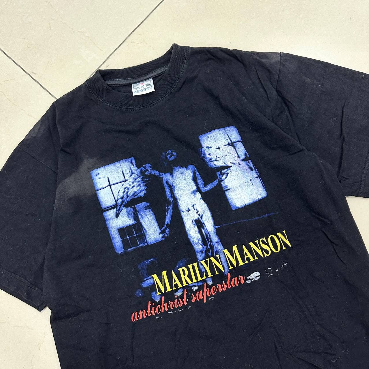 Vintage Vintage 90s Marilyn Manson Antichrist Superstar bleach tee Size US M / EU 48-50 / 2 - 4 Thumbnail