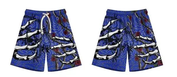 VIBE Vintage Hip Hop Skull Hand Floral Shorts Size US 32 / EU 48 - 5 Thumbnail