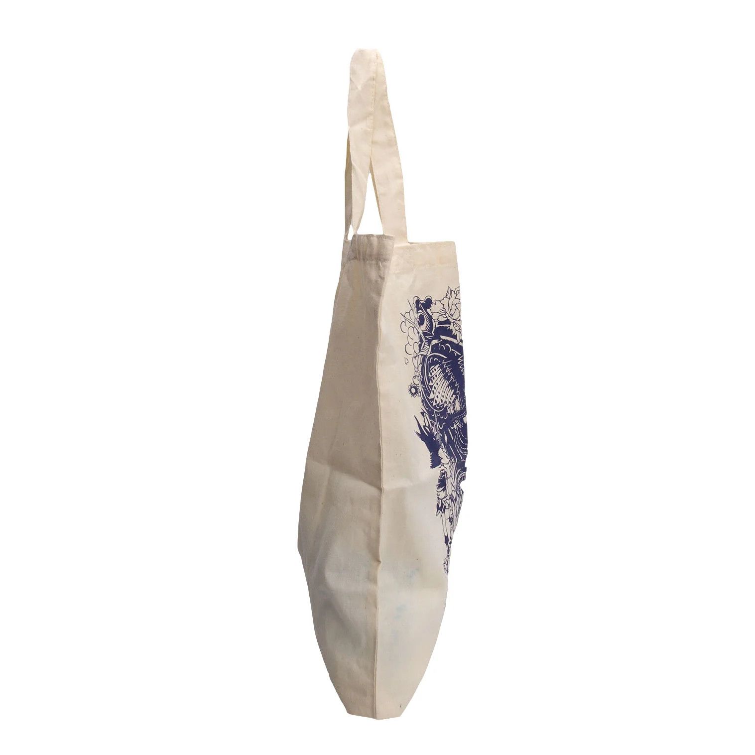 Jean Paul Gaultier Dragon Print Tote Bag in Cream and Blue Size ONE SIZE - 6 Thumbnail